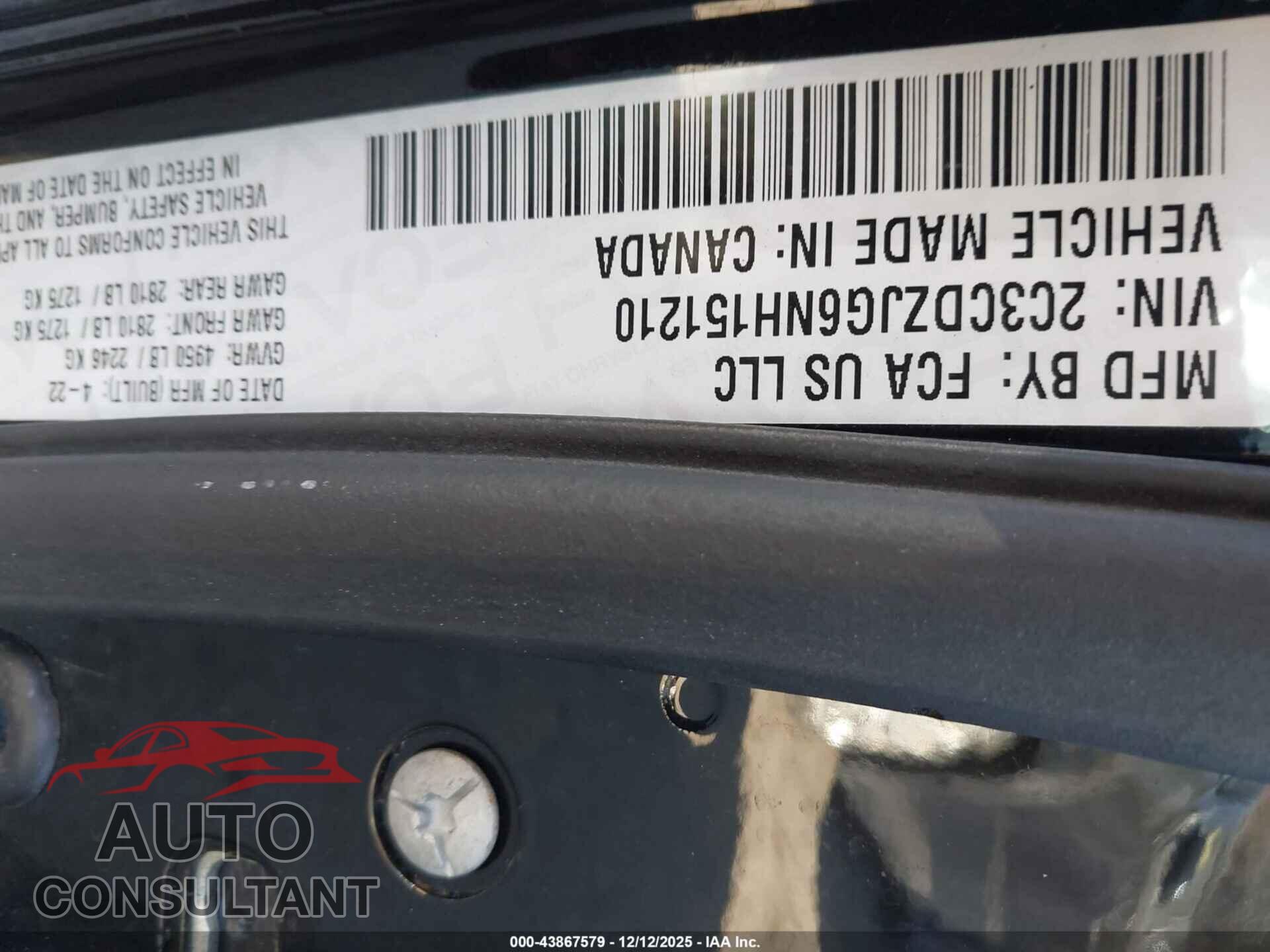 DODGE CHALLENGER 2022 - 2C3CDZJG6NH151210