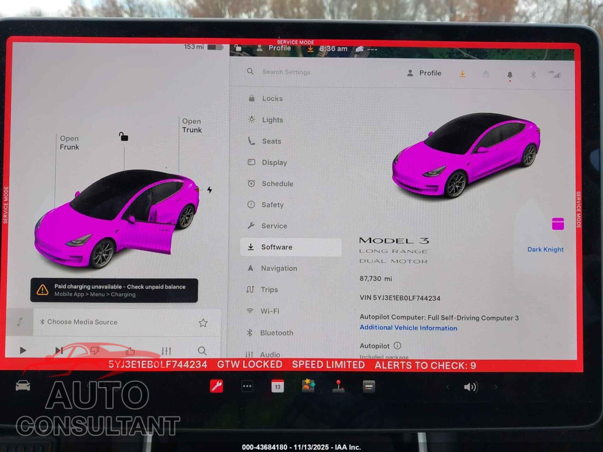 TESLA MODEL 3 2020 - 5YJ3E1EB0LF744234
