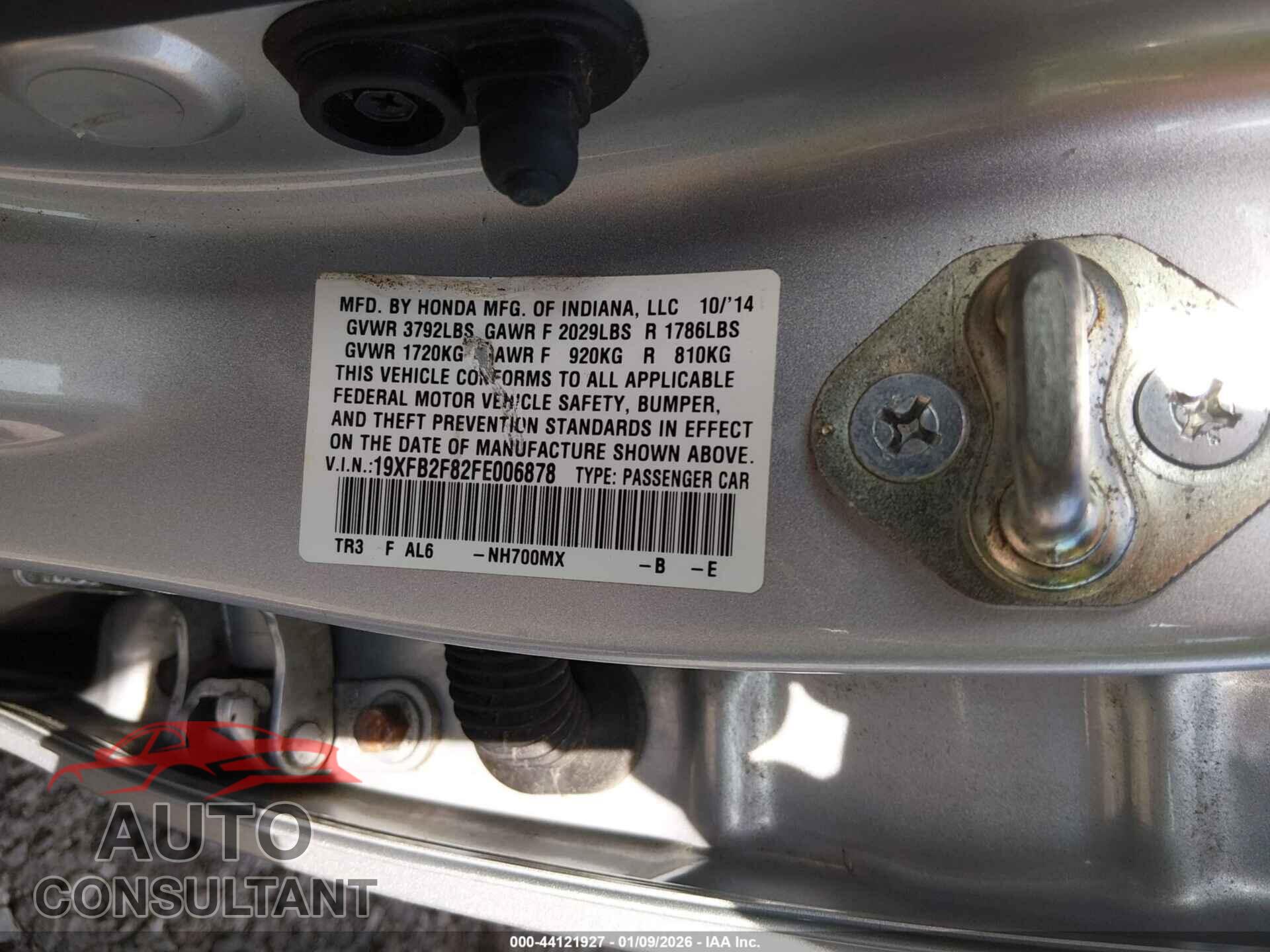 HONDA CIVIC 2015 - 19XFB2F82FE006878