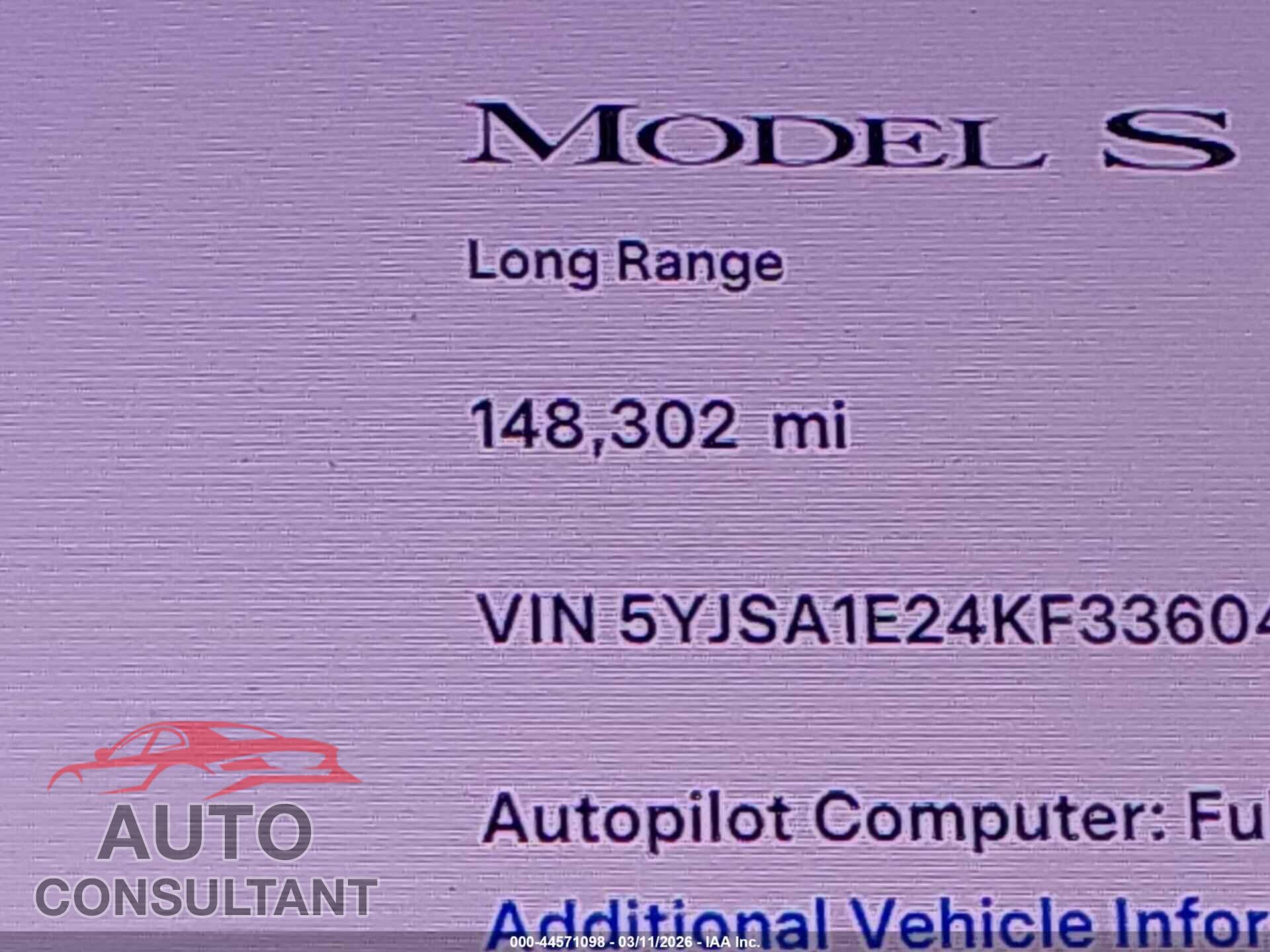 TESLA MODEL S 2019 - 5YJSA1E24KF336048