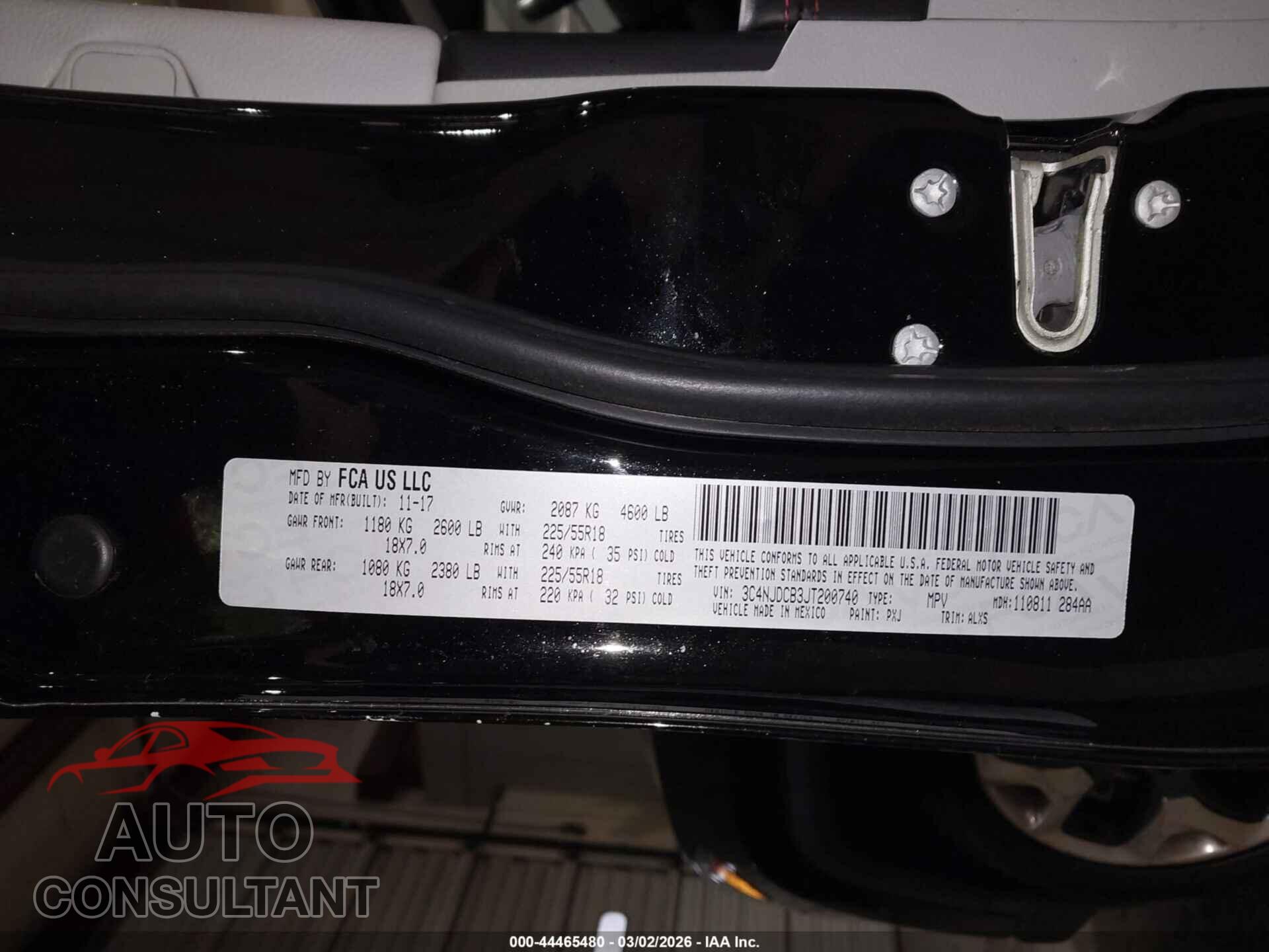 JEEP COMPASS 2018 - 3C4NJDCB3JT200740