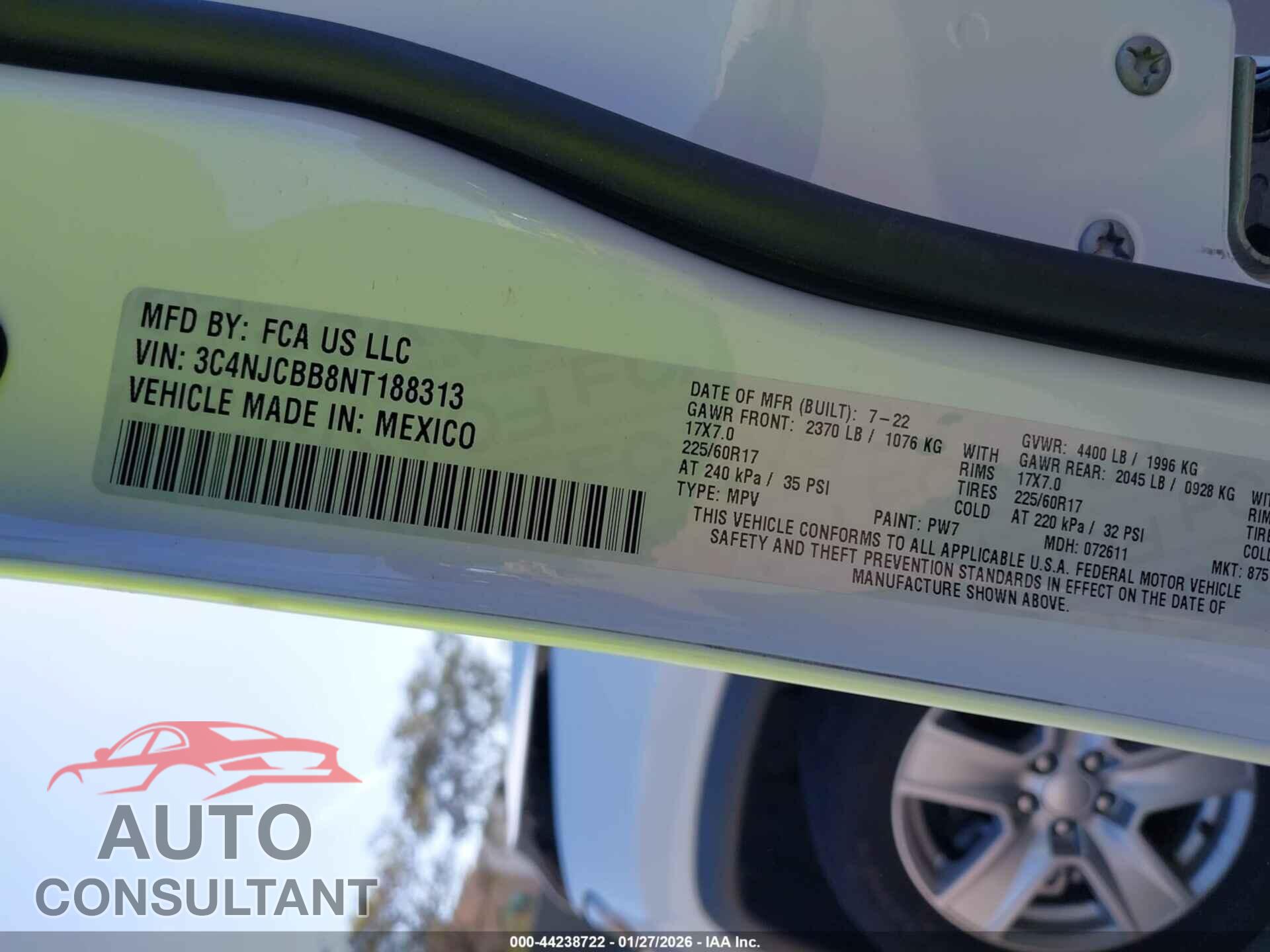 JEEP COMPASS 2022 - 3C4NJCBB8NT188313