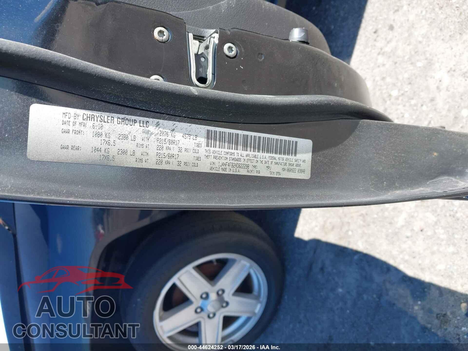 JEEP COMPASS 2010 - 1J4NF4FB2AD622298
