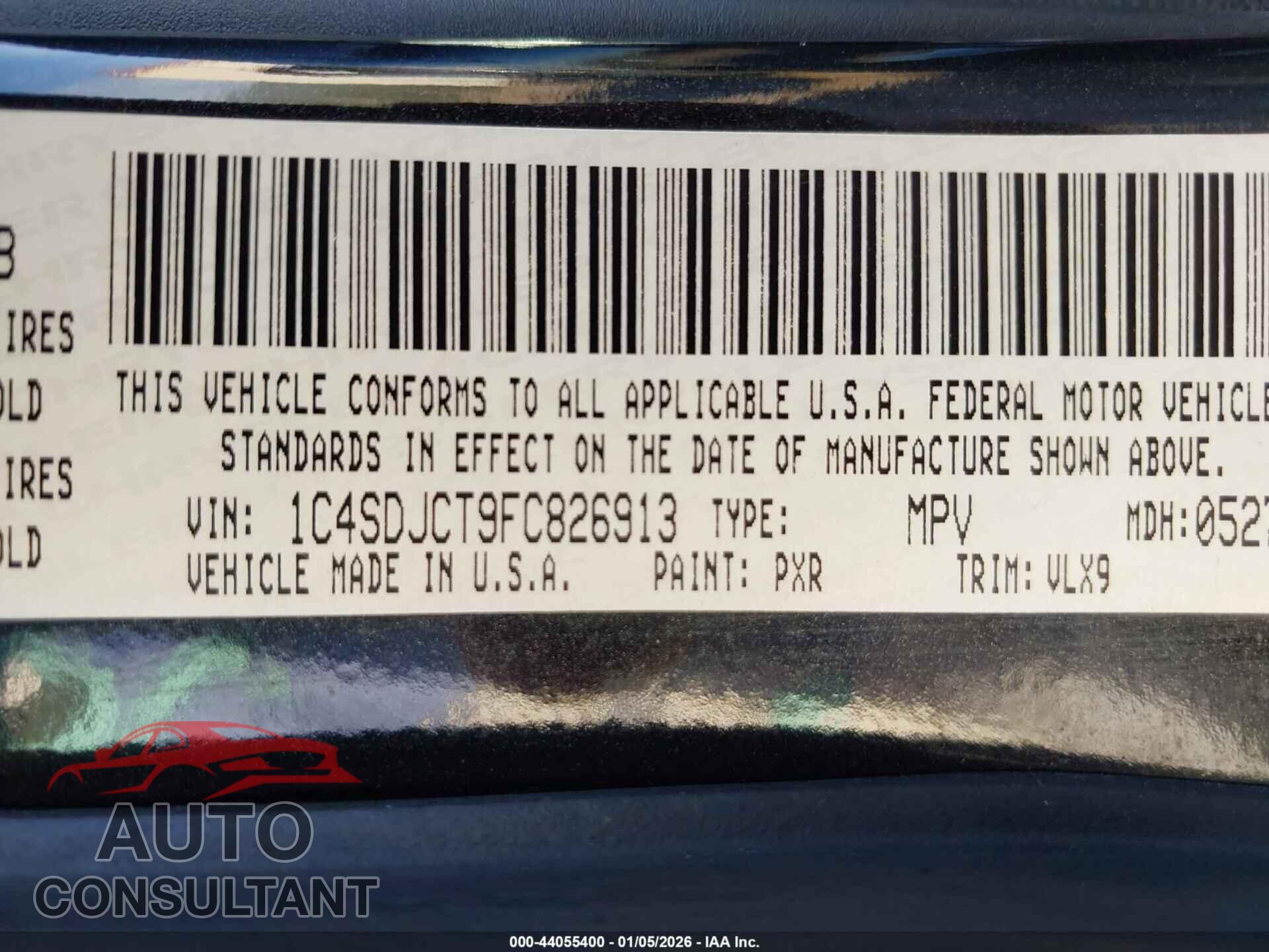 DODGE DURANGO 2015 - 1C4SDJCT9FC826913