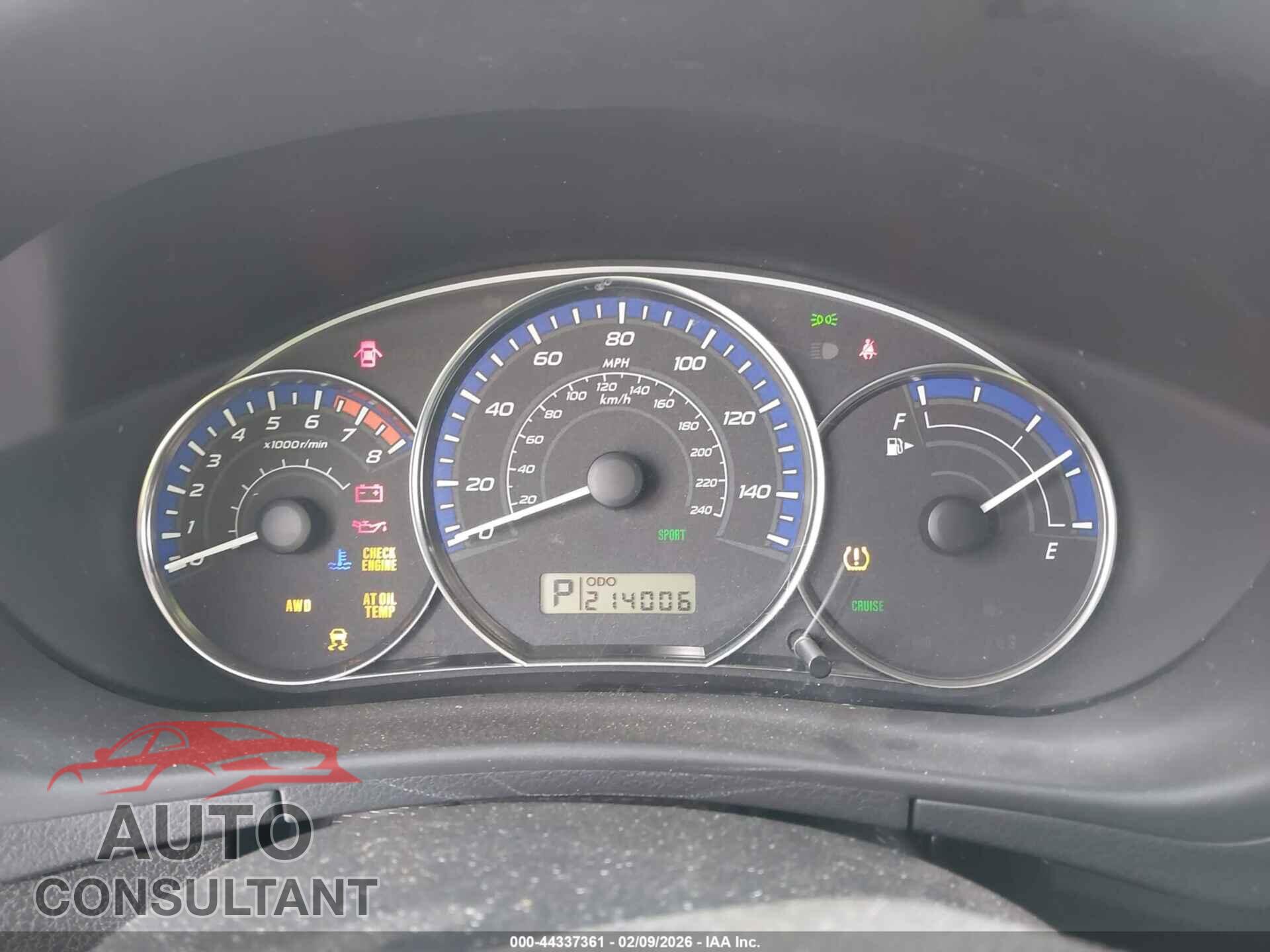 SUBARU FORESTER 2012 - JF2SHBDC5CH417073