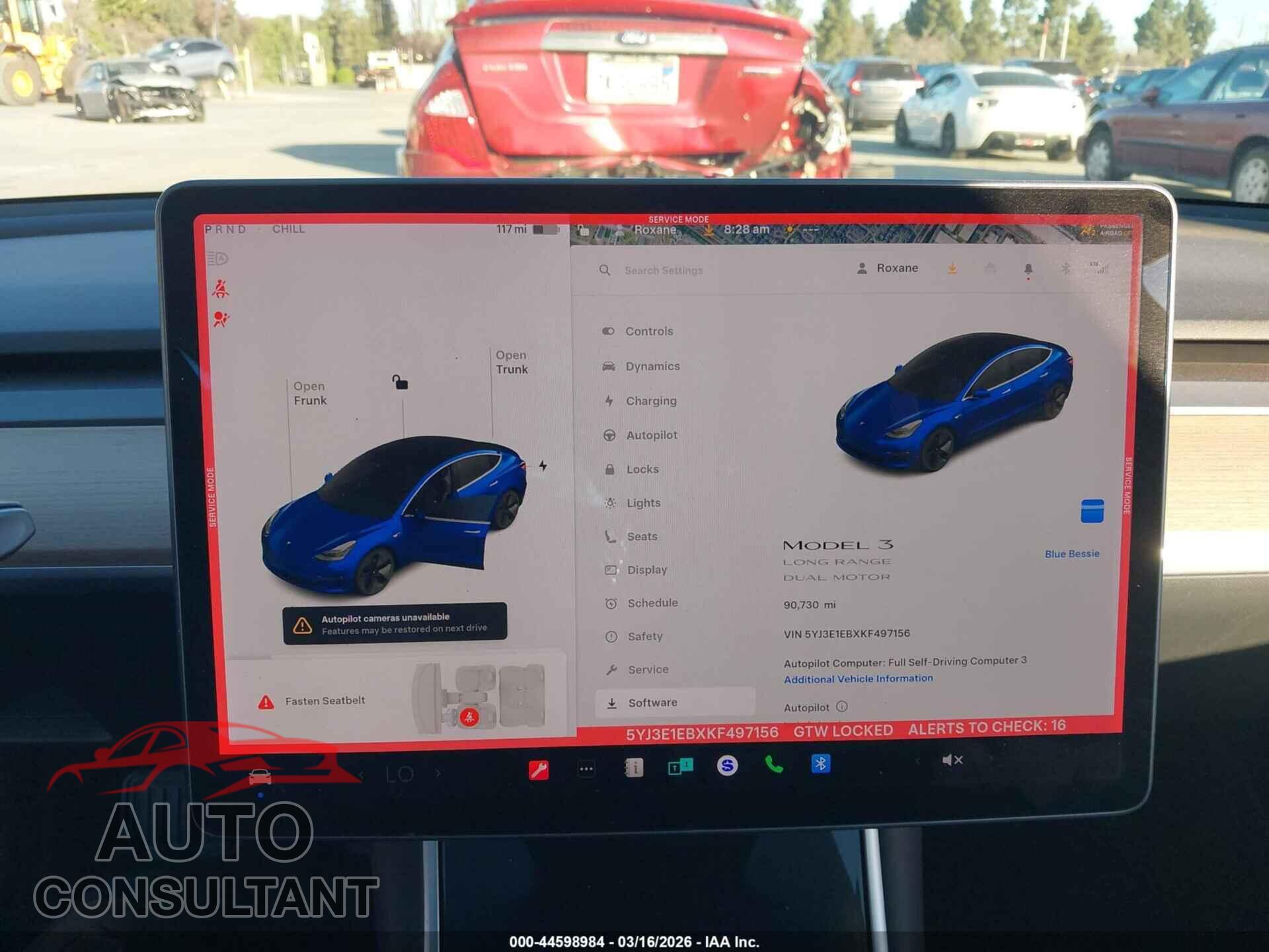 TESLA MODEL 3 2019 - 5YJ3E1EBXKF497156