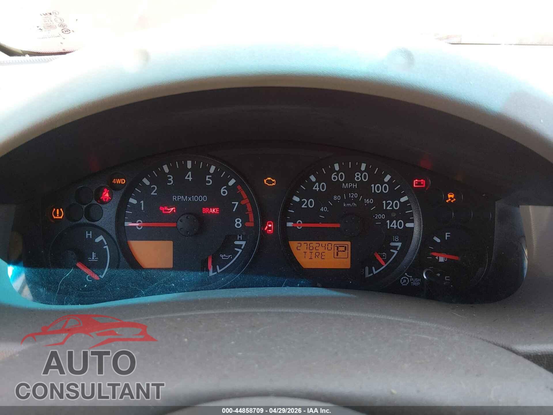 NISSAN FRONTIER 2012 - 1N6AD0EV4CC424889