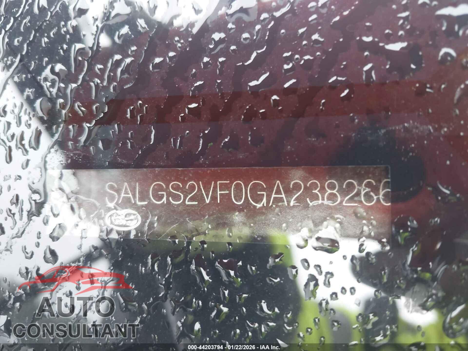 LAND ROVER RANGE ROVER 2016 - SALGS2VF0GA238266