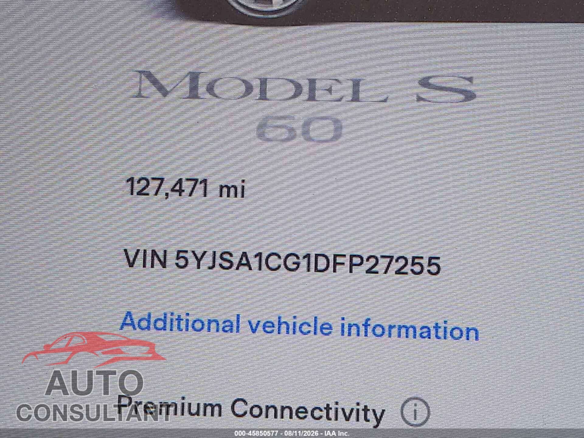 TESLA MODEL S 2013 - 5YJSA1CG1DFP27255