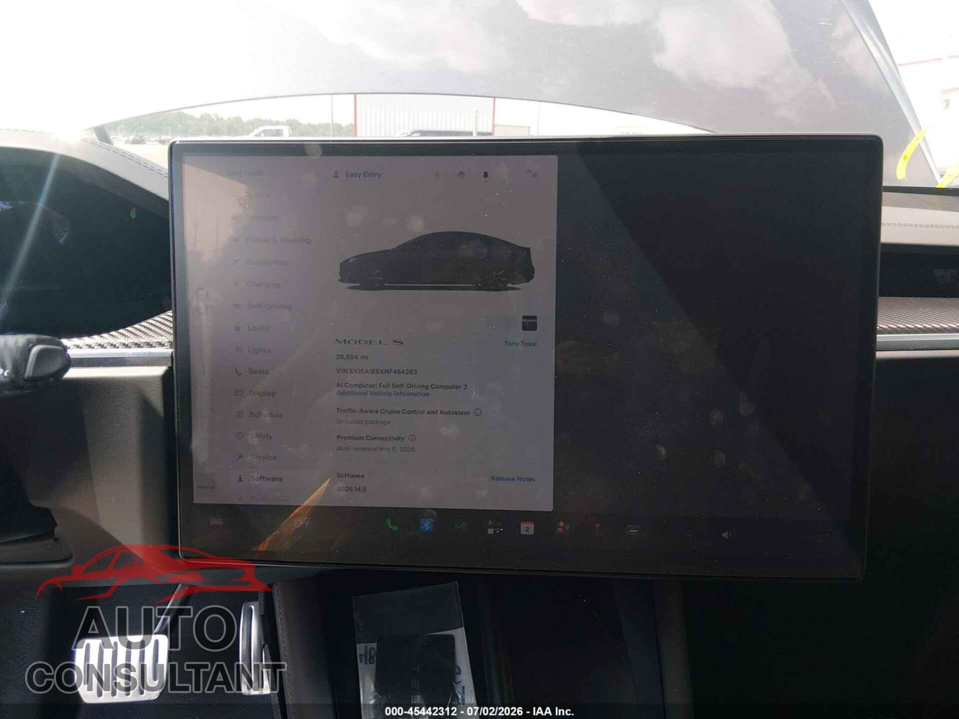 TESLA MODEL S 2022 - 5YJSA1E5XNF484283