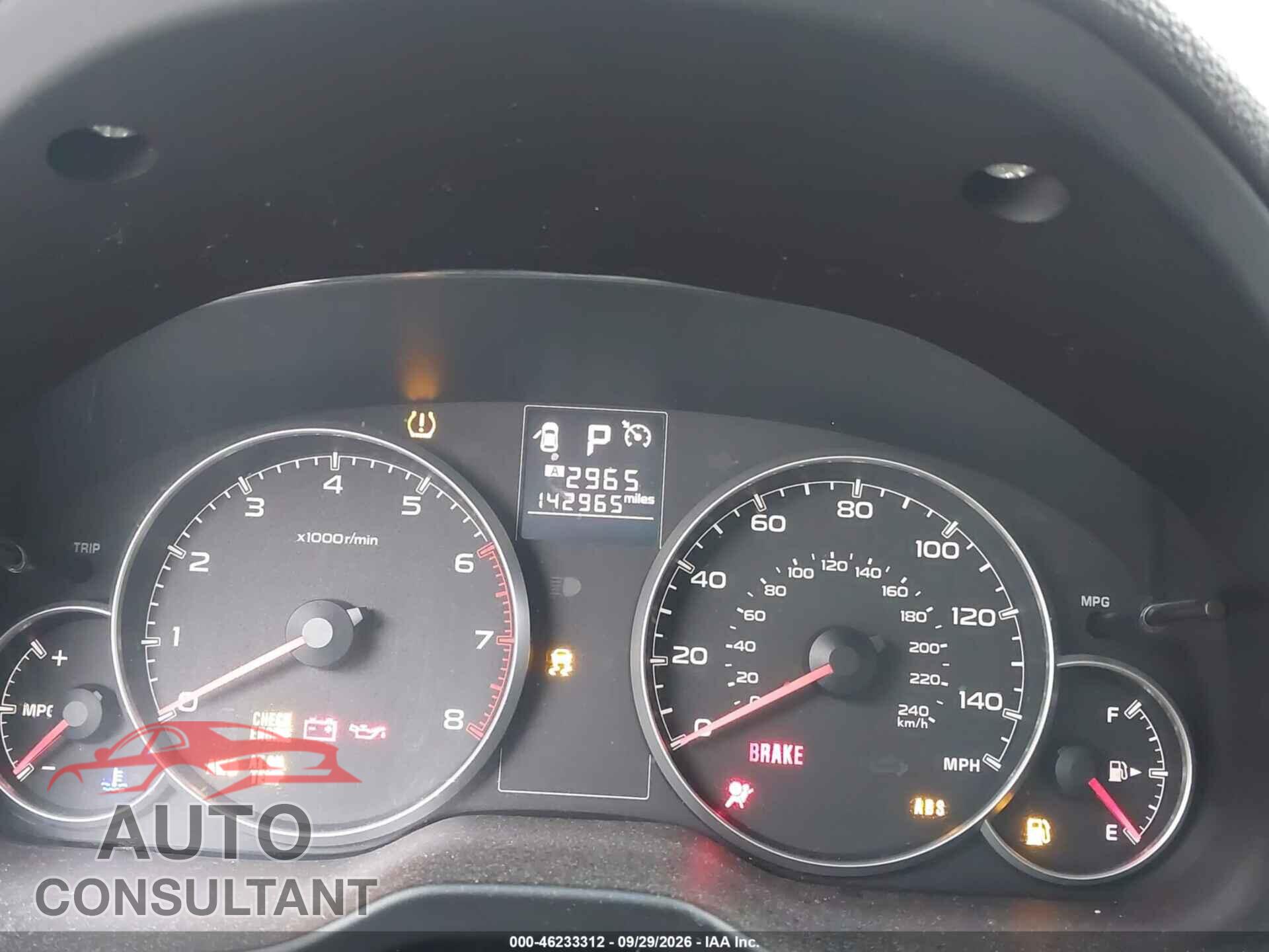 SUBARU OUTBACK 2013 - 4S4BRBGC3D3314056