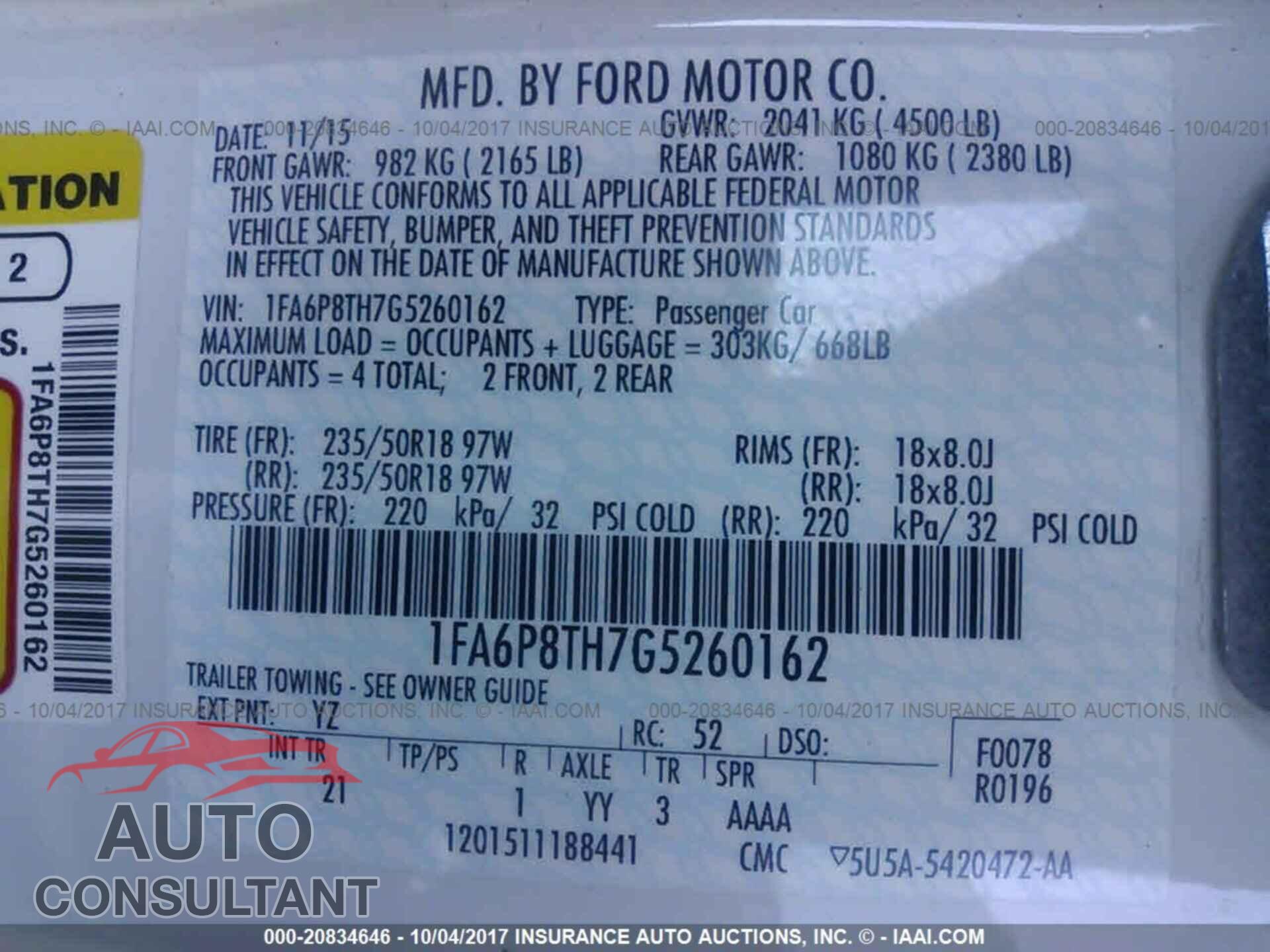 Ford Mustang 2016 - 1FA6P8TH7G5260162