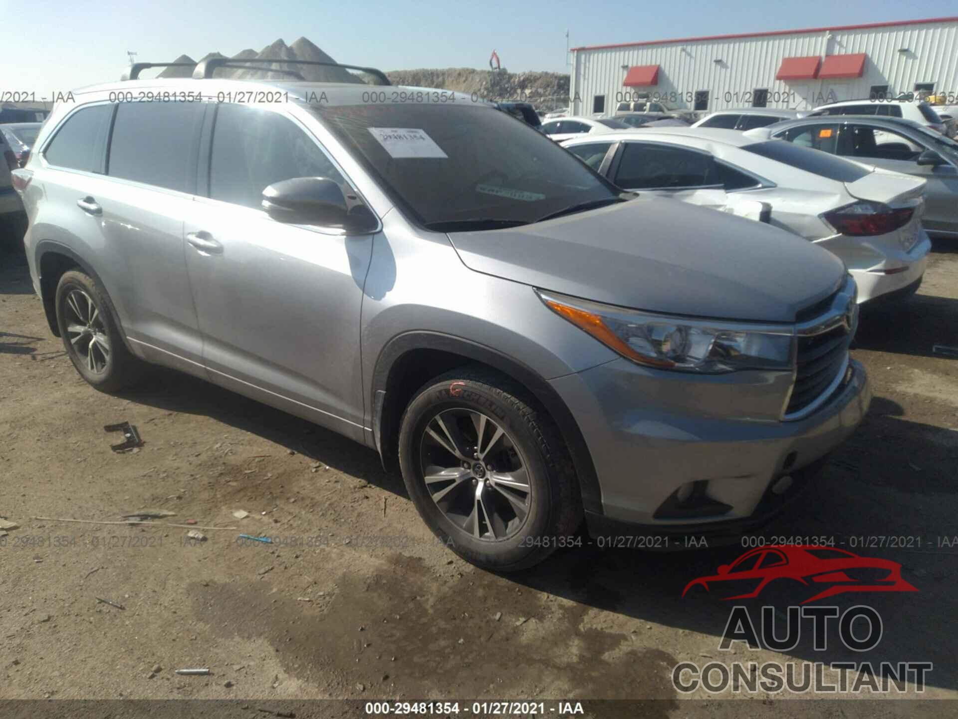 TOYOTA HIGHLANDER 2016 - 5TDJKRFH8GS319122