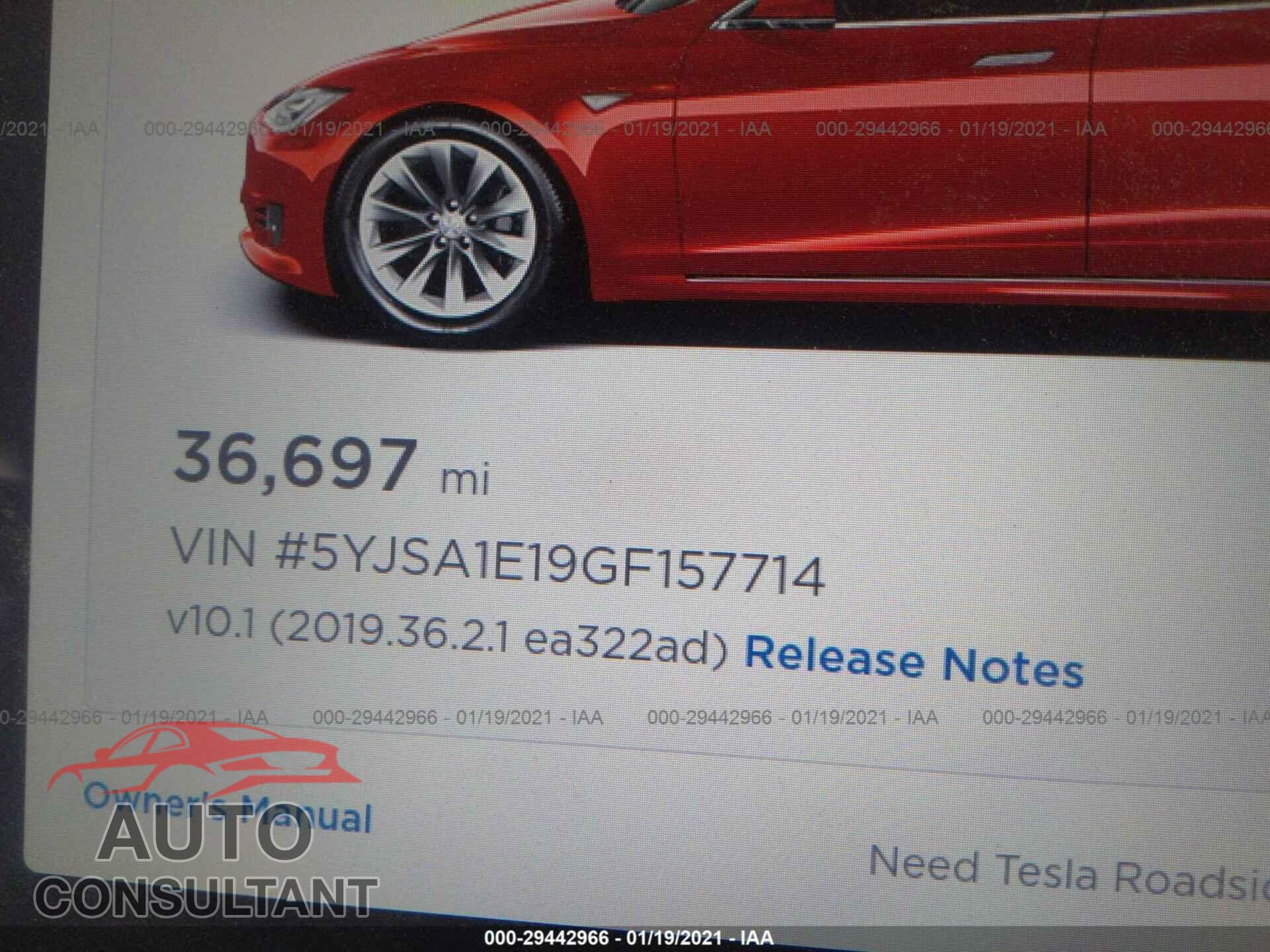 TESLA MODEL S 2016 - 5YJSA1E19GF157714