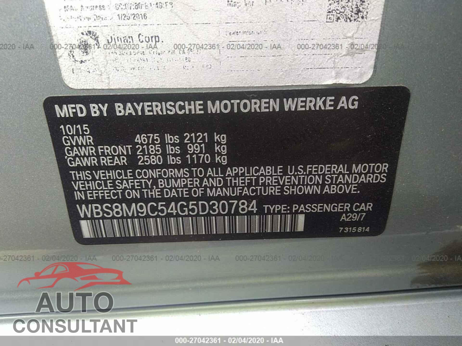 BMW M3 2016 - WBS8M9C54G5D30784