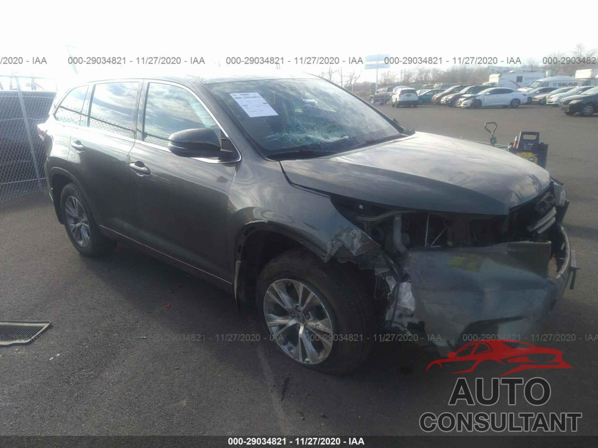 TOYOTA HIGHLANDER 2016 - 5TDBKRFH0GS238457