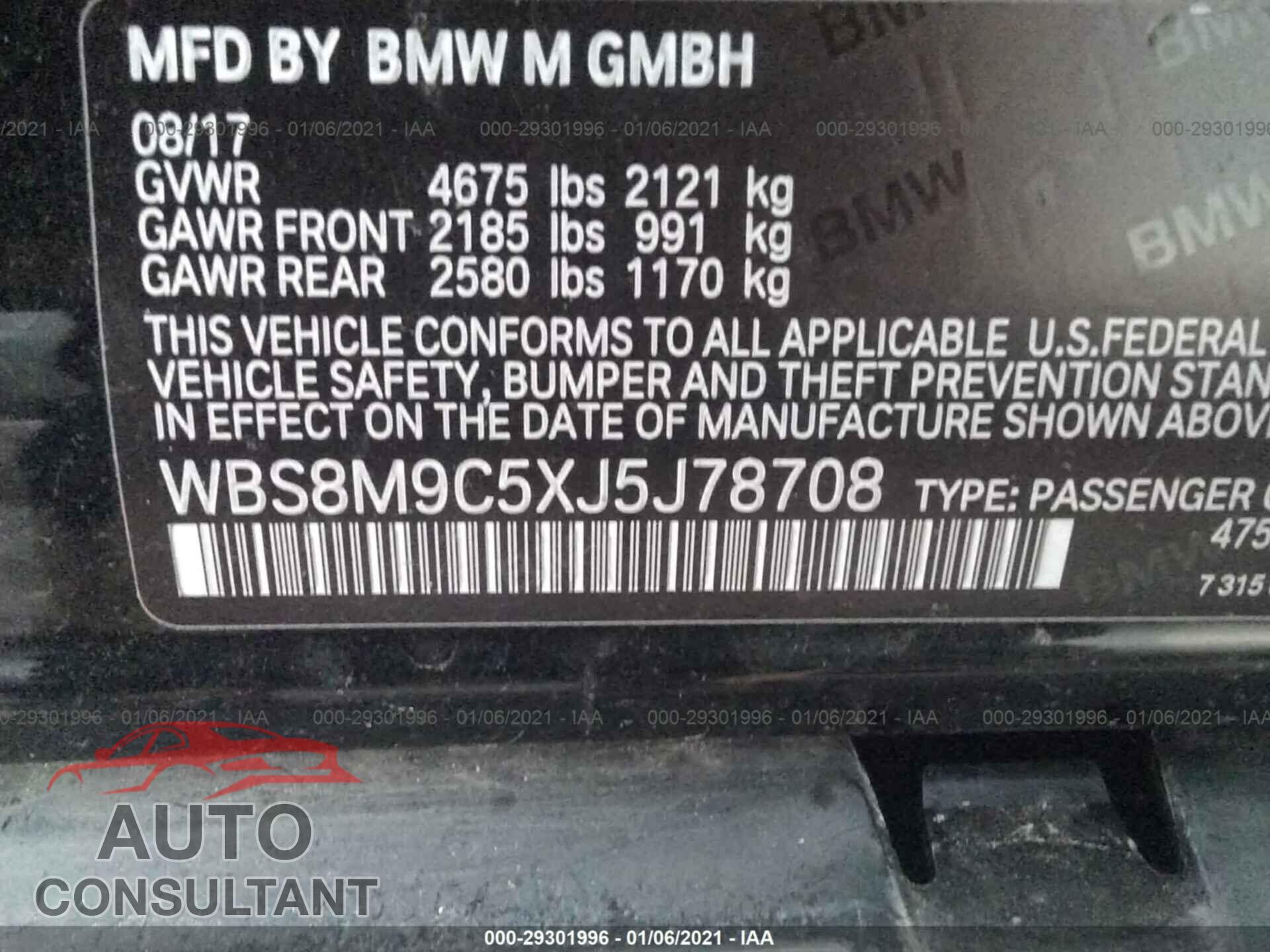 BMW M3 2018 - WBS8M9C5XJ5J78708