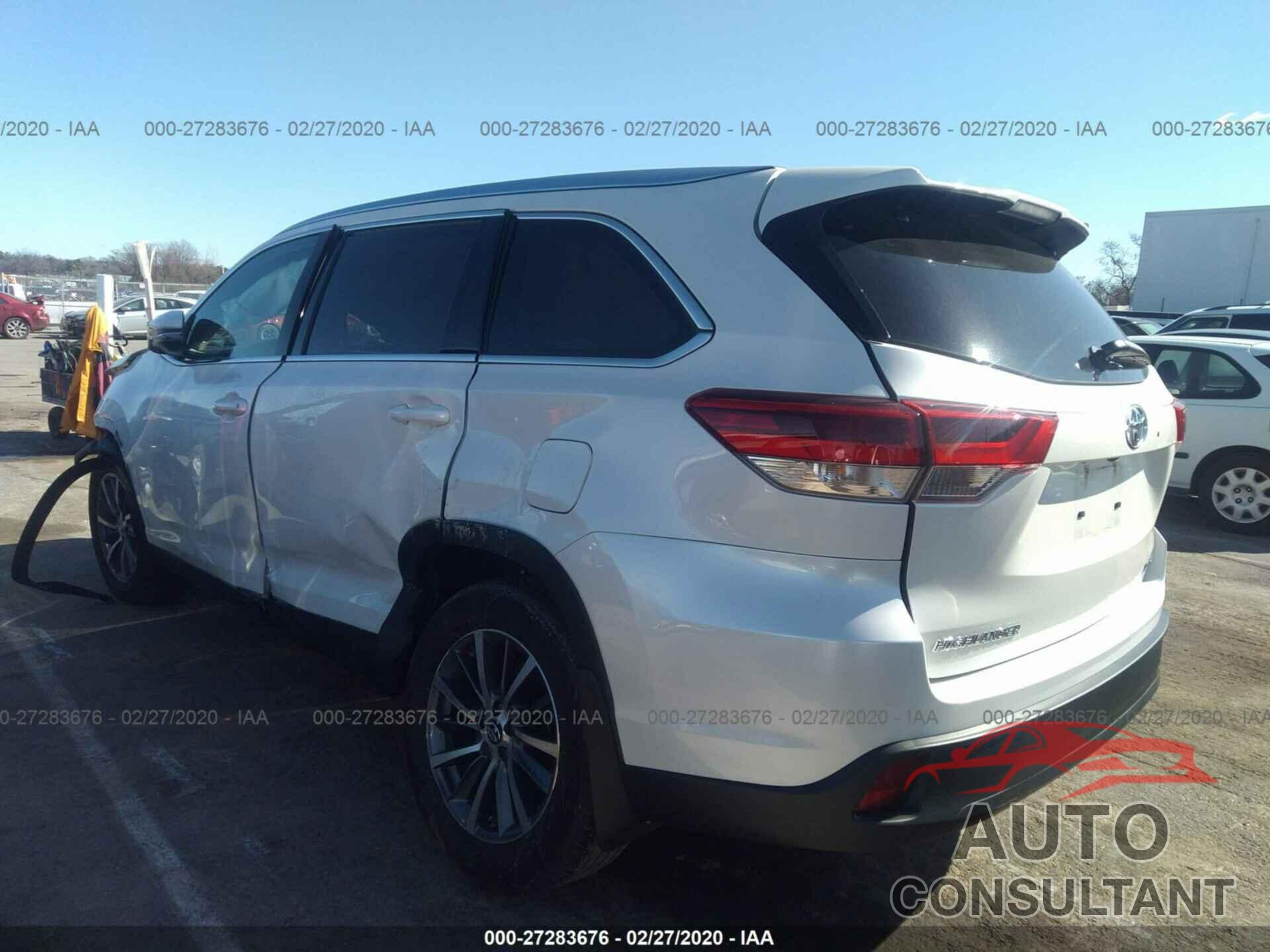 TOYOTA HIGHLANDER 2019 - 5TDJZRFH3KS586401