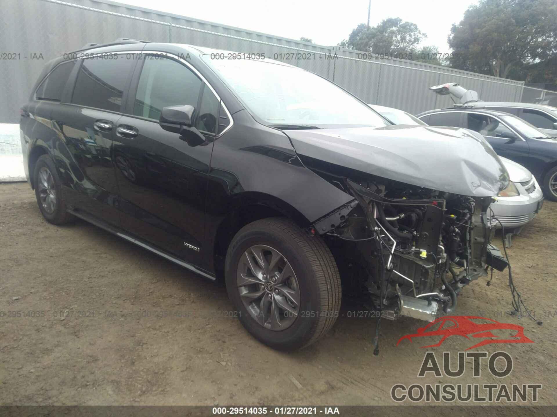 TOYOTA SIENNA 2021 - 5TDJRKEC9MS001756