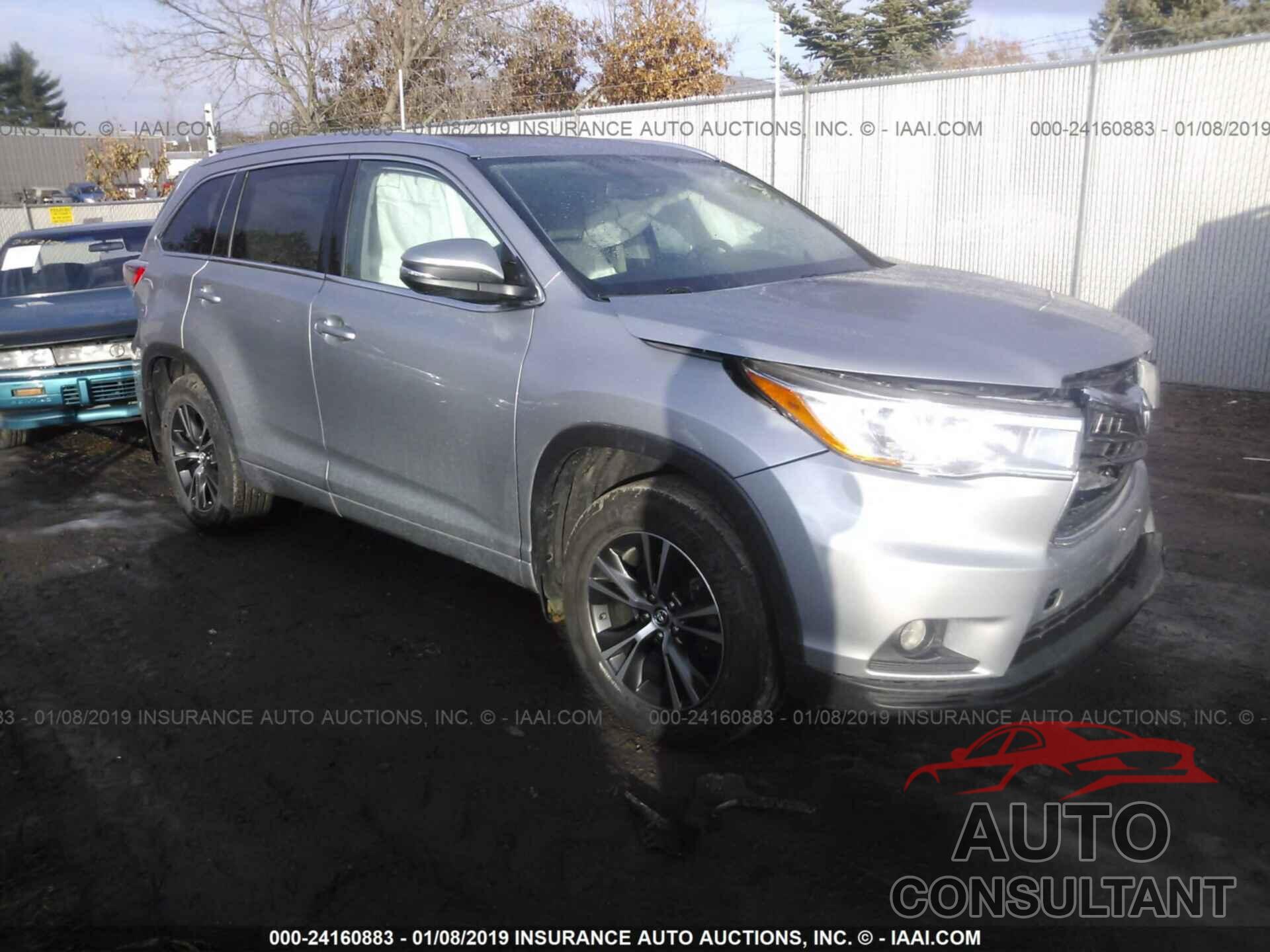 TOYOTA HIGHLANDER 2016 - 5TDJKRFH9GS276670