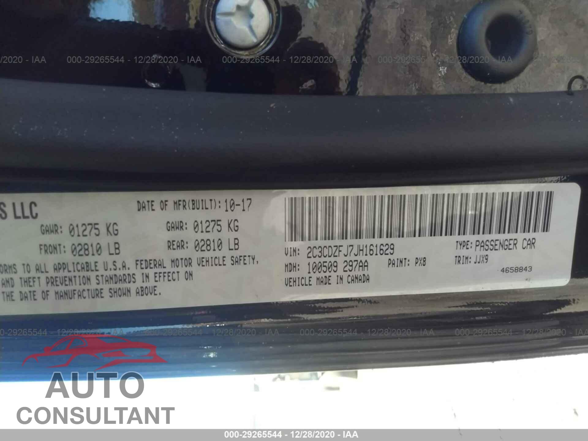 DODGE CHALLENGER 2018 - 2C3CDZFJ7JH161629