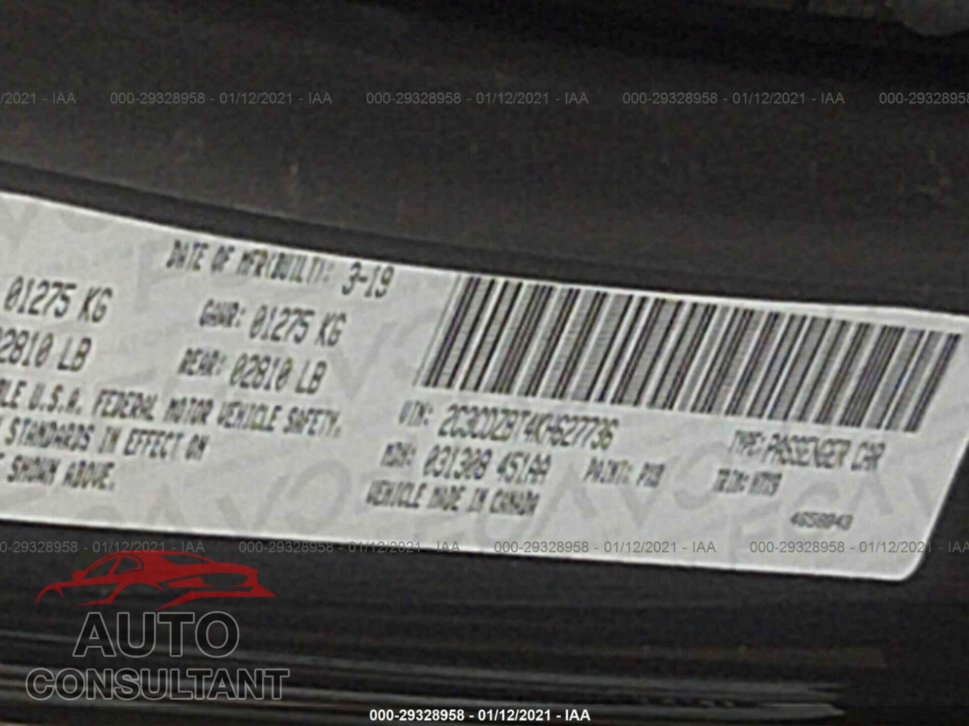 DODGE CHALLENGER 2019 - 2C3CDZBT4KH627736