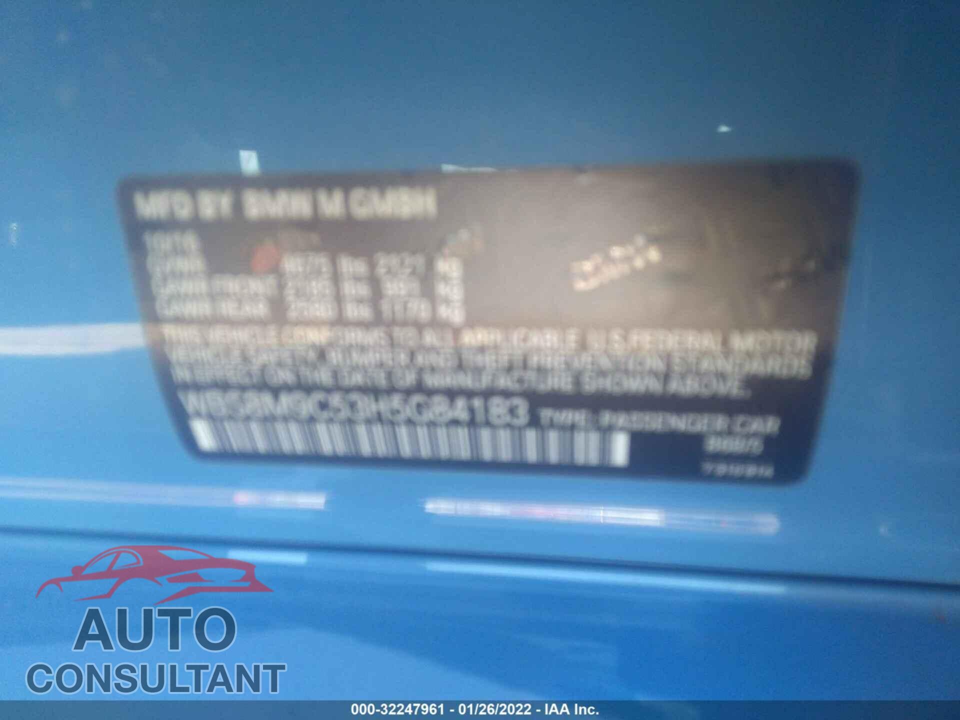 BMW M3 2017 - WBS8M9C53H5G84183