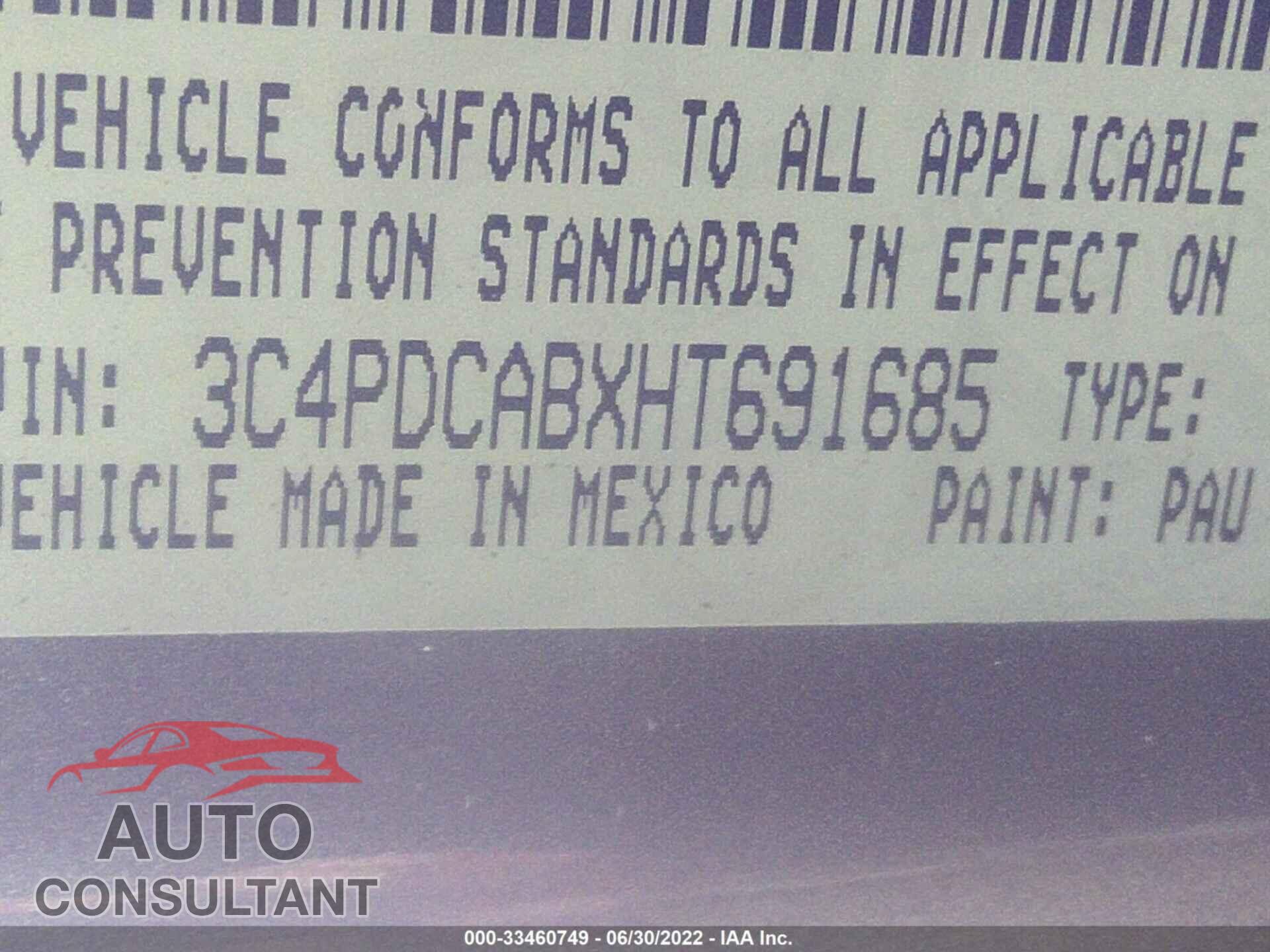 DODGE JOURNEY 2017 - 3C4PDCABXHT691685