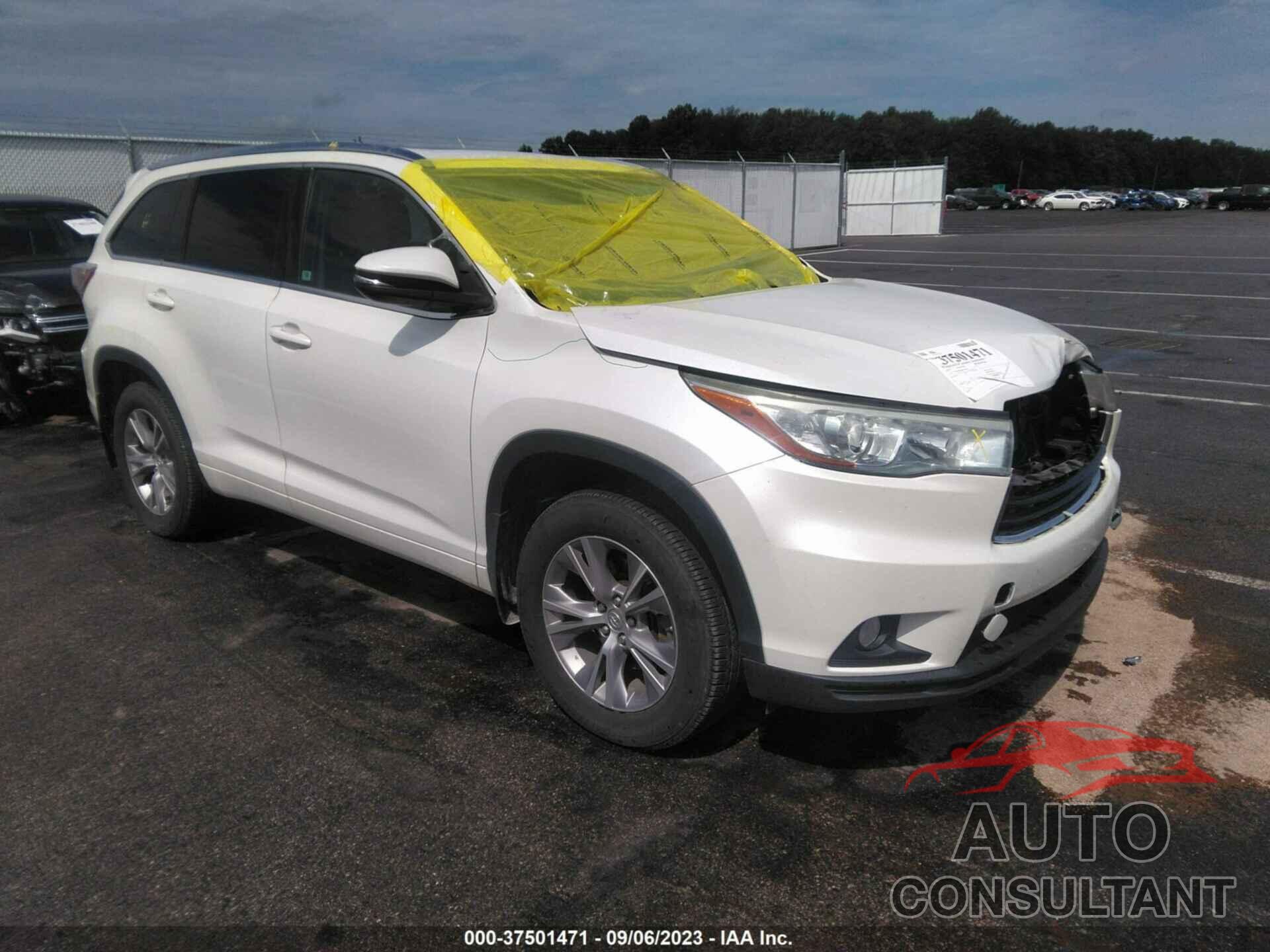 TOYOTA HIGHLANDER 2015 - 5TDJKRFH0FS210216