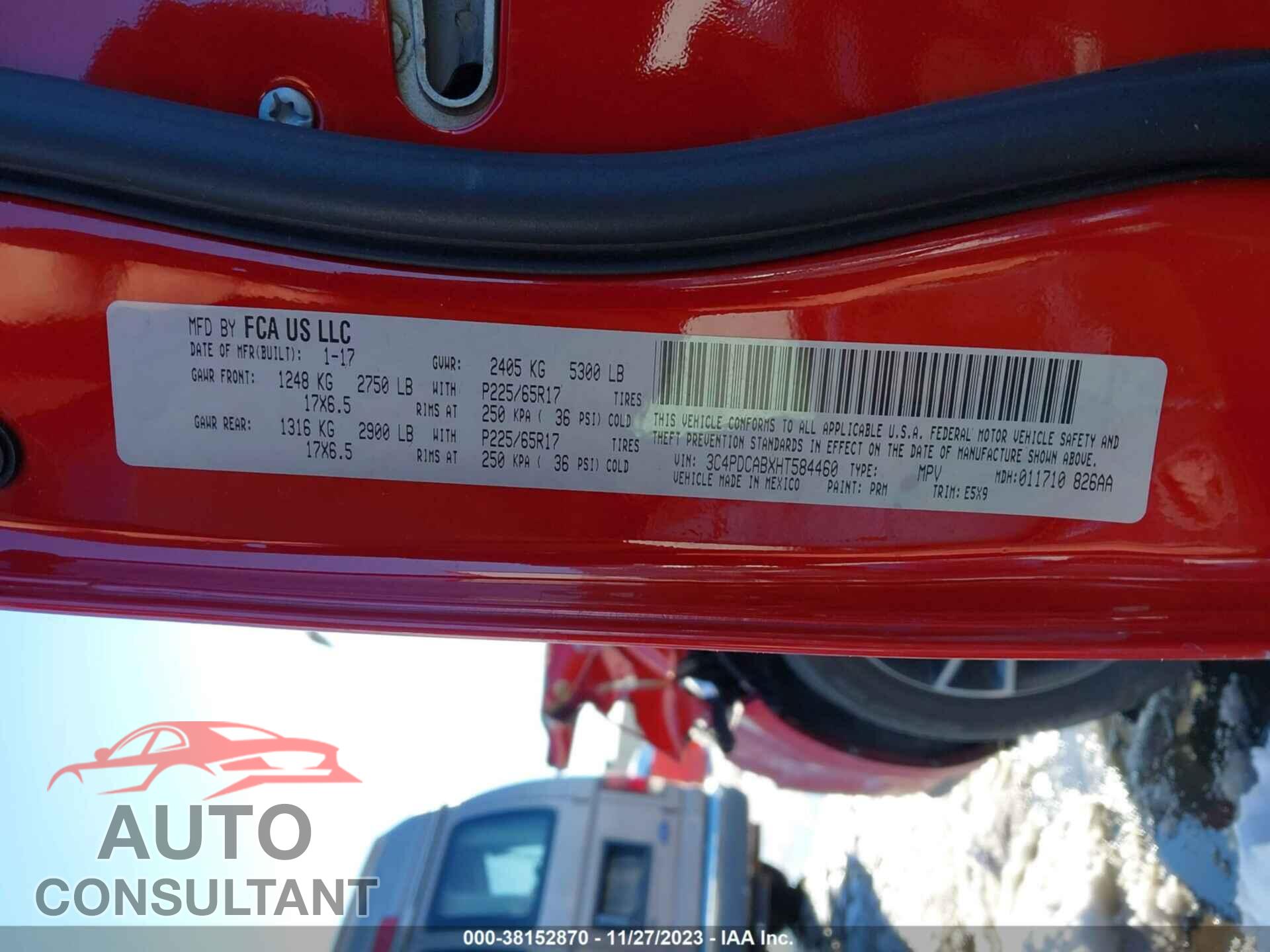 DODGE JOURNEY 2017 - 3C4PDCABXHT584460