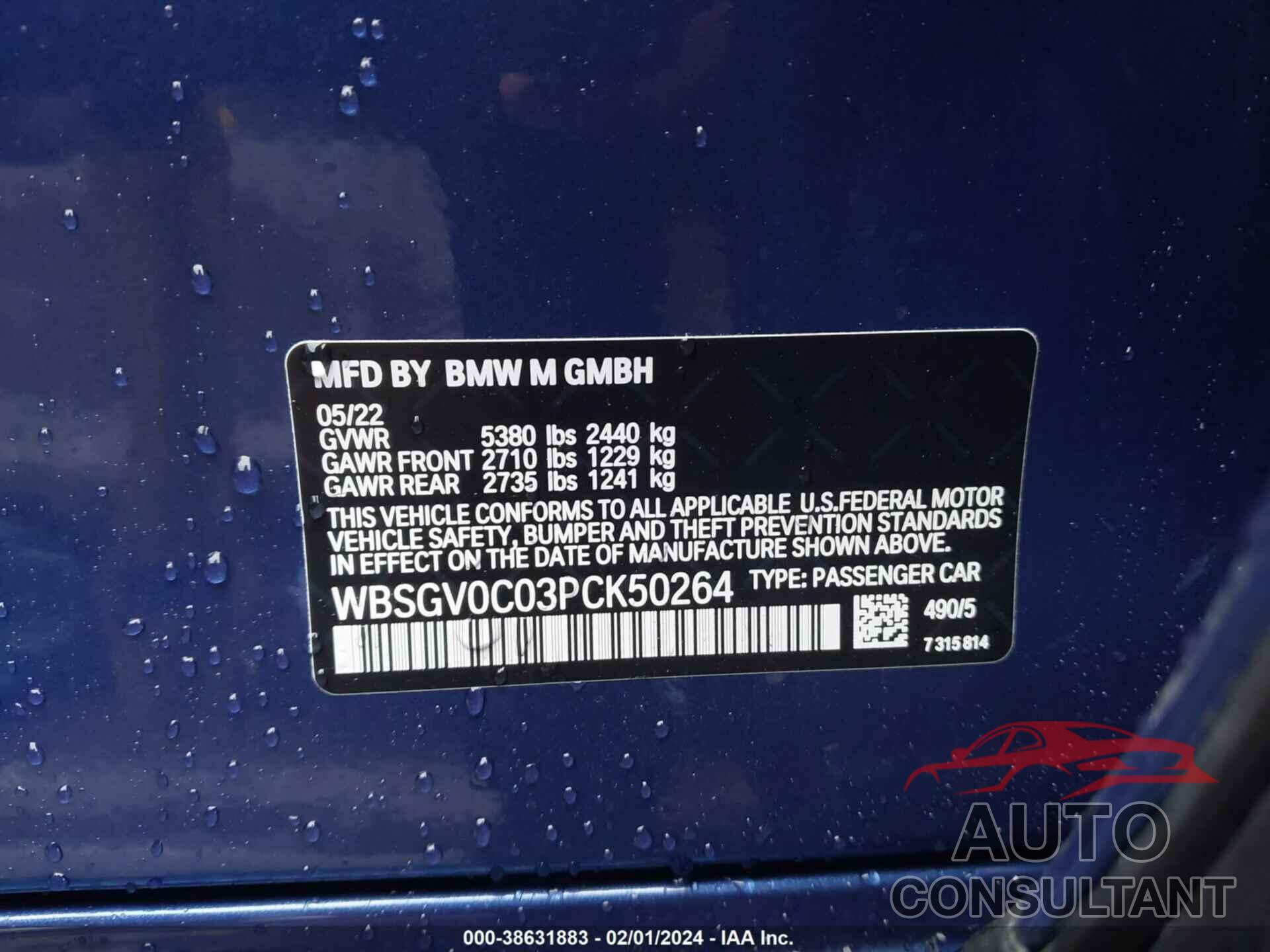 BMW M8 2023 - WBSGV0C03PCK50264