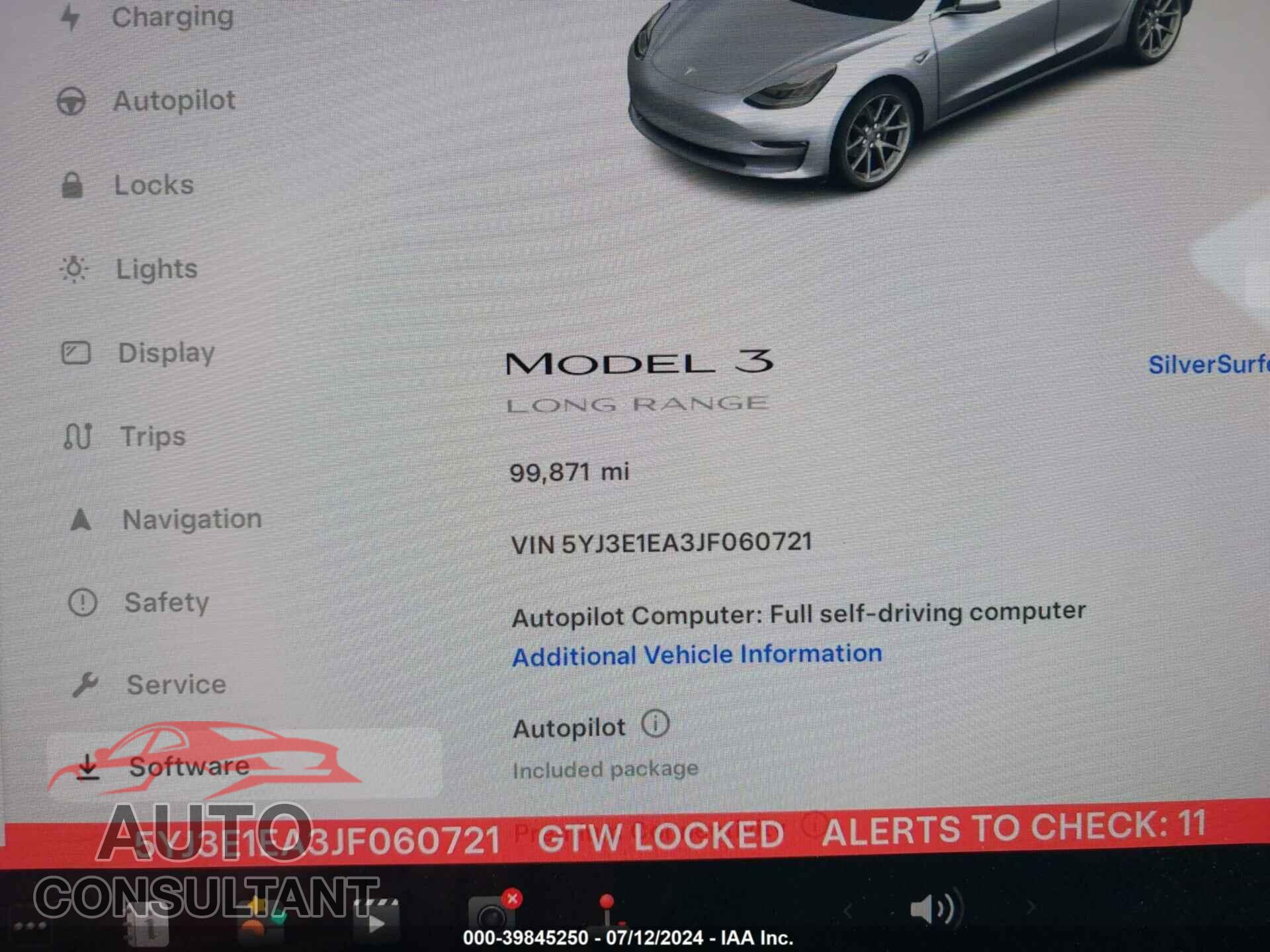 TESLA MODEL 3 2018 - 5YJ3E1EA3JF060721