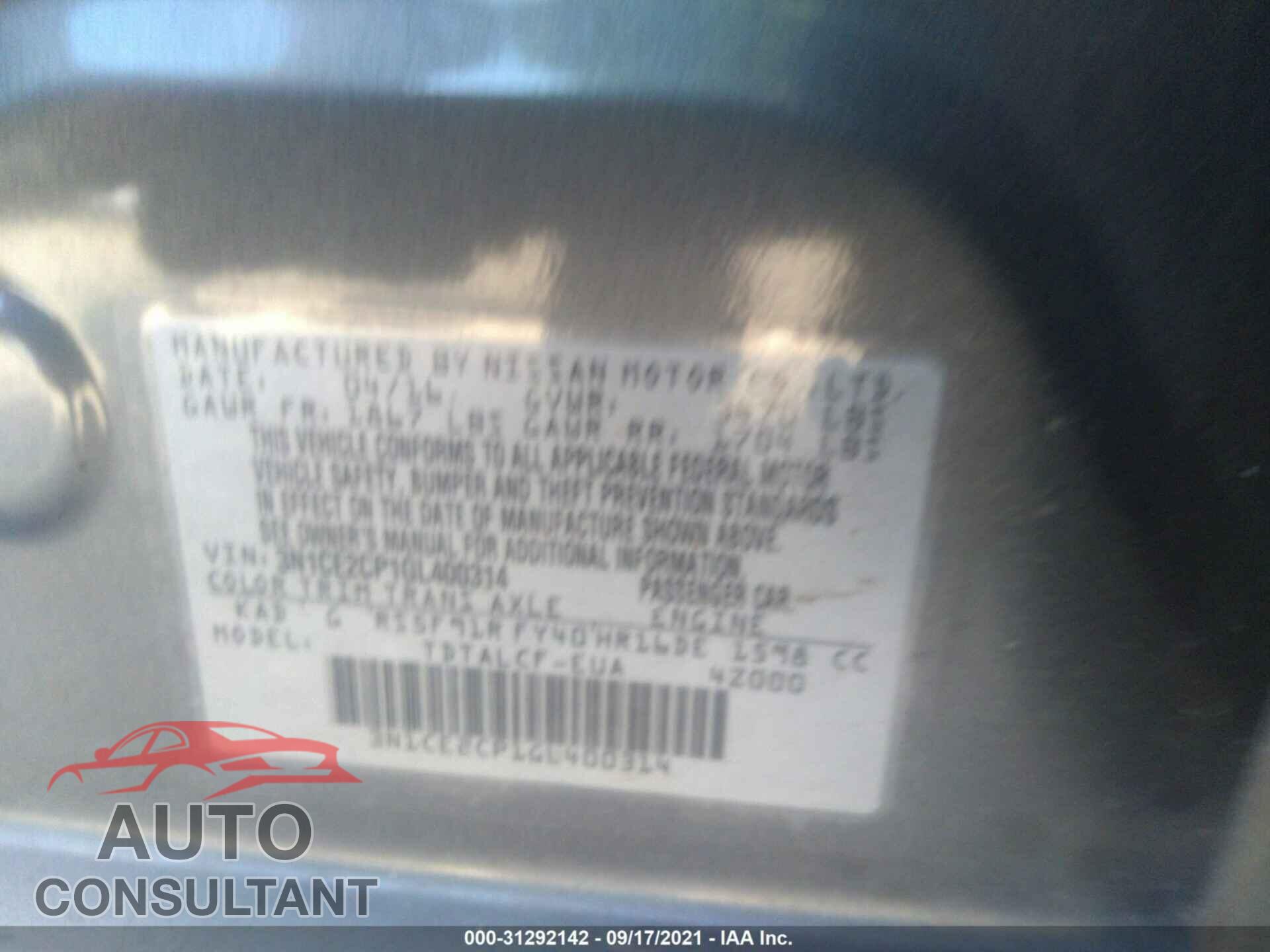 NISSAN VERSA NOTE 2016 - 3N1CE2CP1GL400314