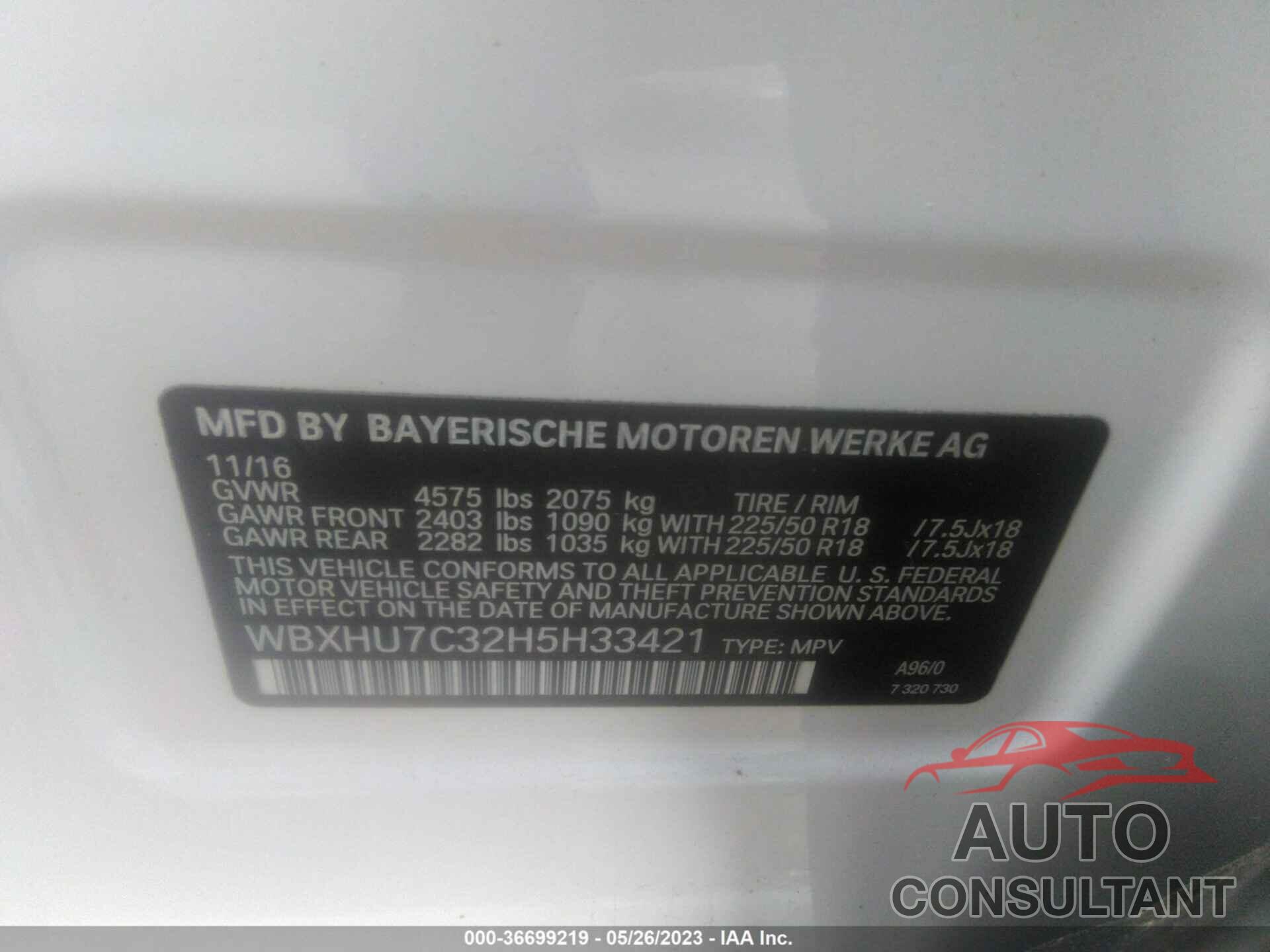 BMW X1 2017 - WBXHU7C32H5H33421
