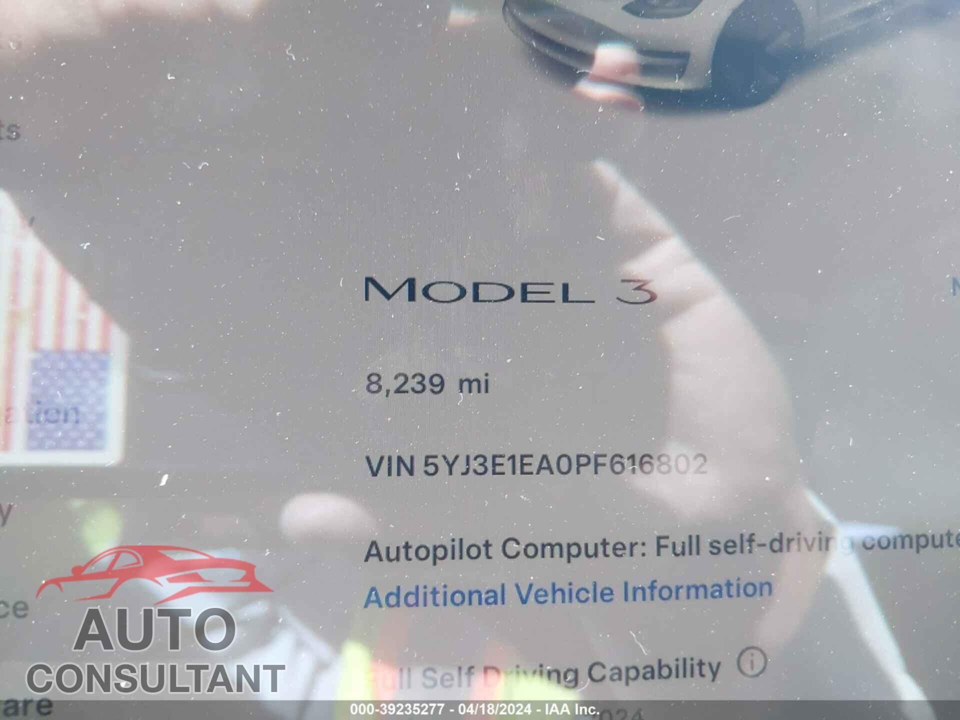 TESLA MODEL 3 2023 - 5YJ3E1EA0PF616802