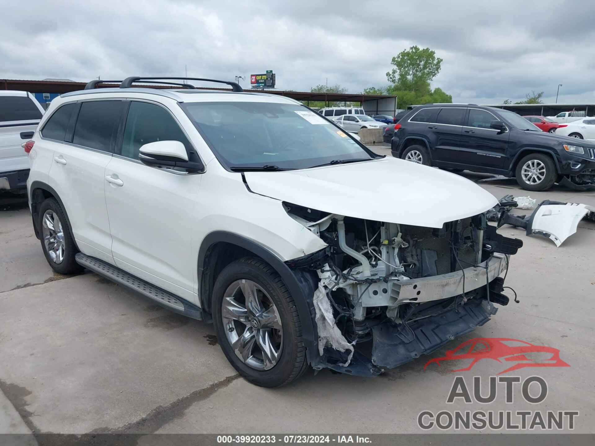 TOYOTA HIGHLANDER 2018 - 5TDYZRFH4JS262354