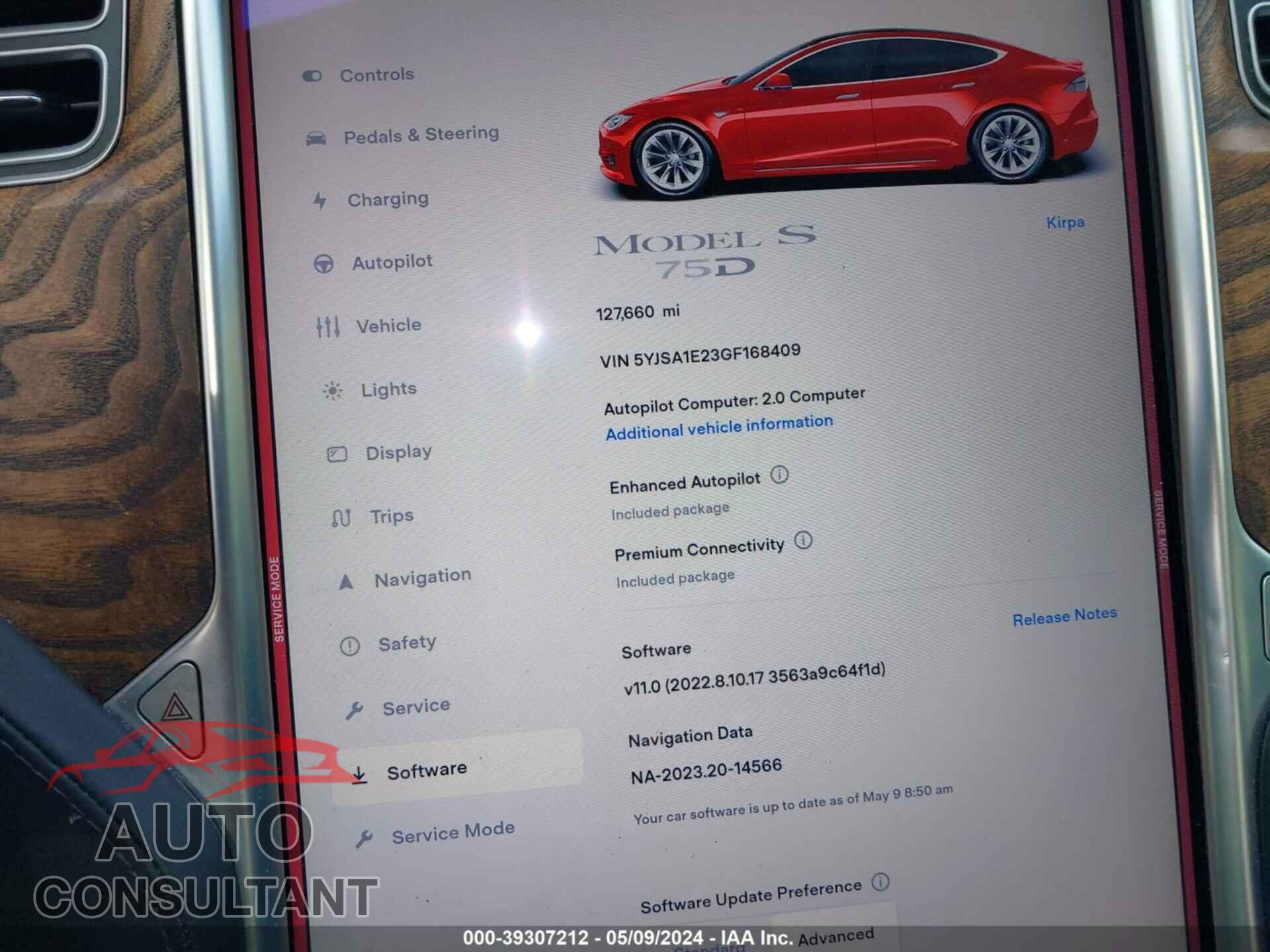 TESLA MODEL S 2016 - 5YJSA1E23GF168409