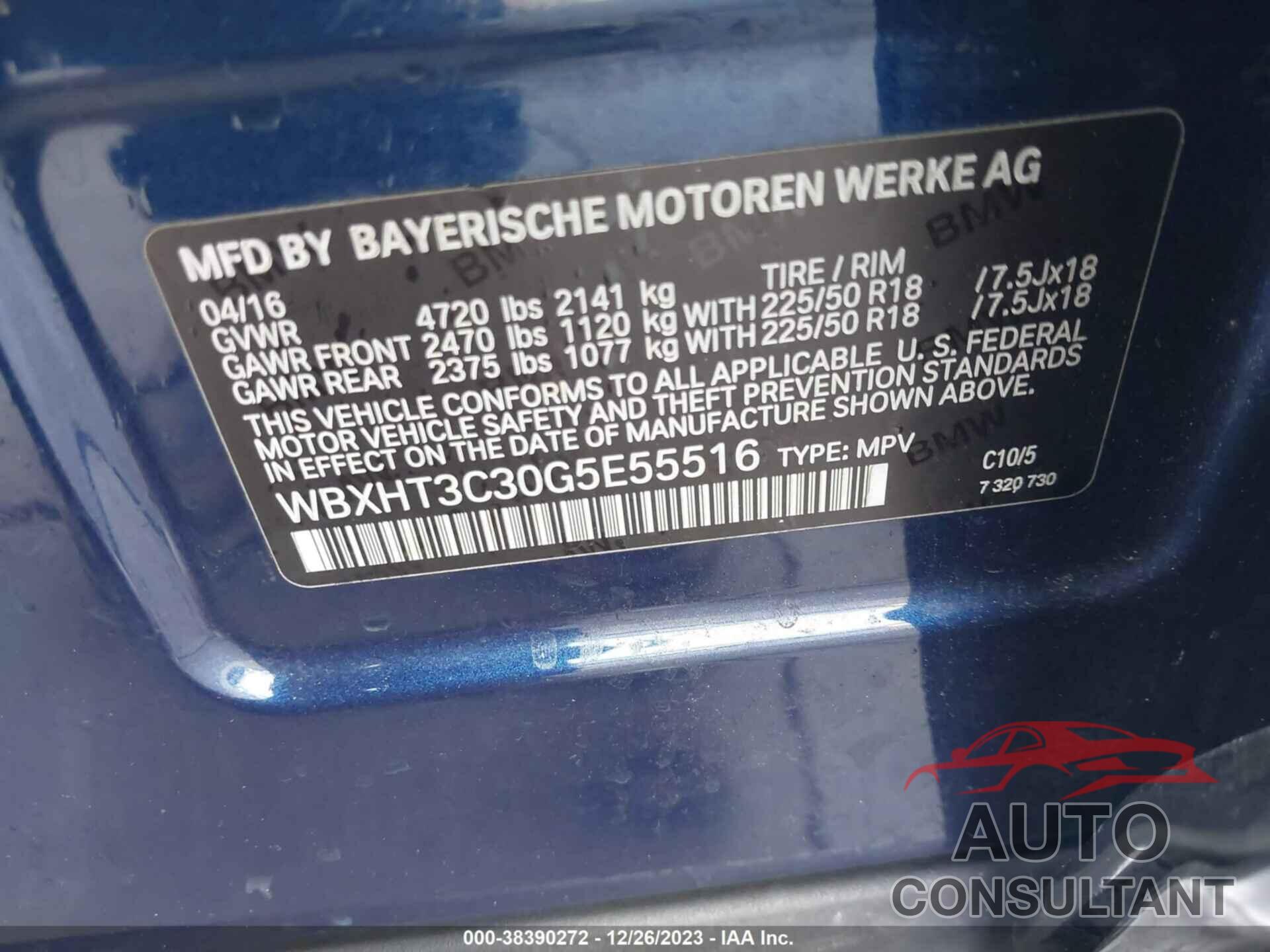 BMW X1 2016 - WBXHT3C30G5E55516