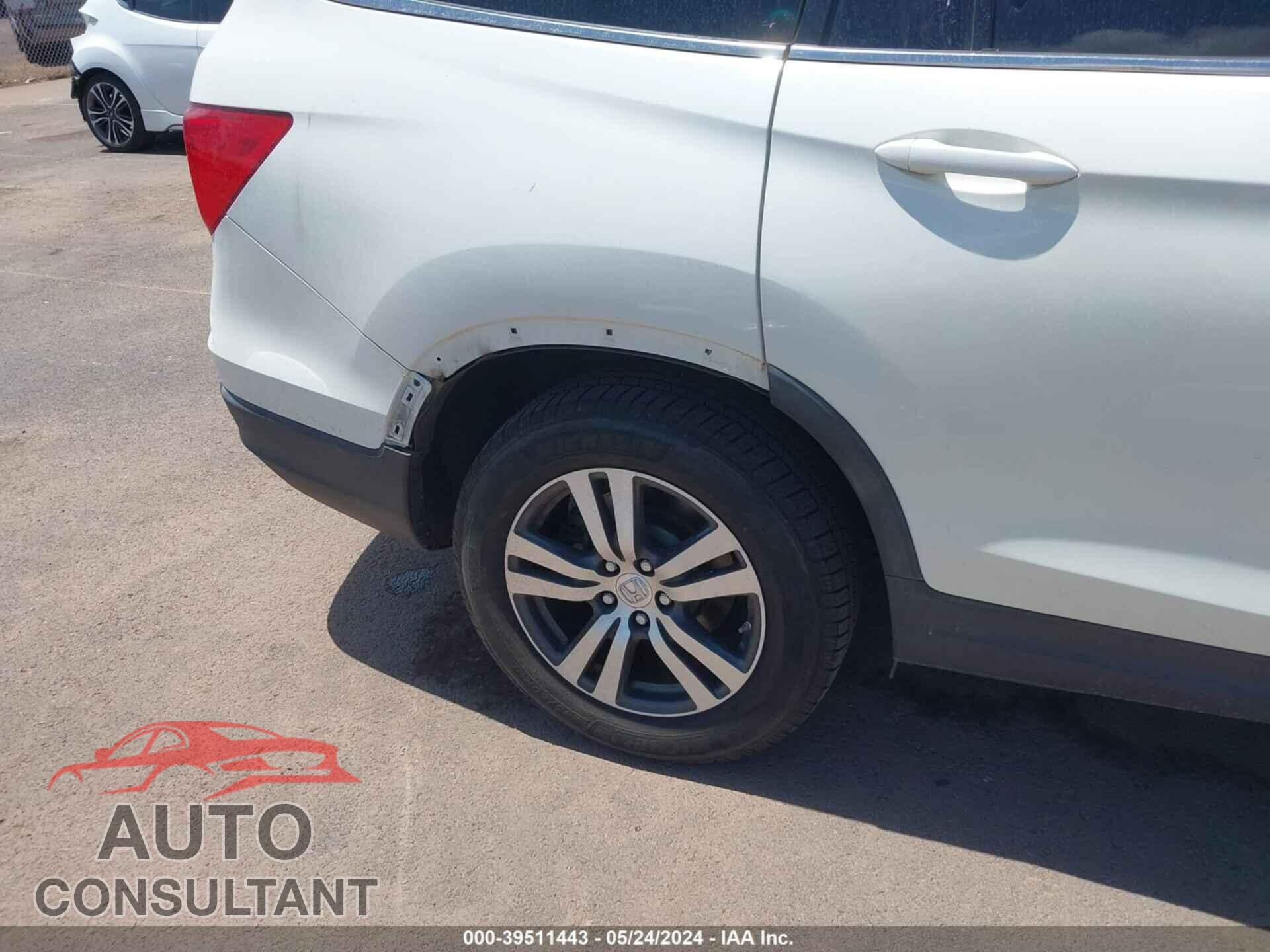 HONDA PILOT 2017 - 5FNYF6H54HB054757