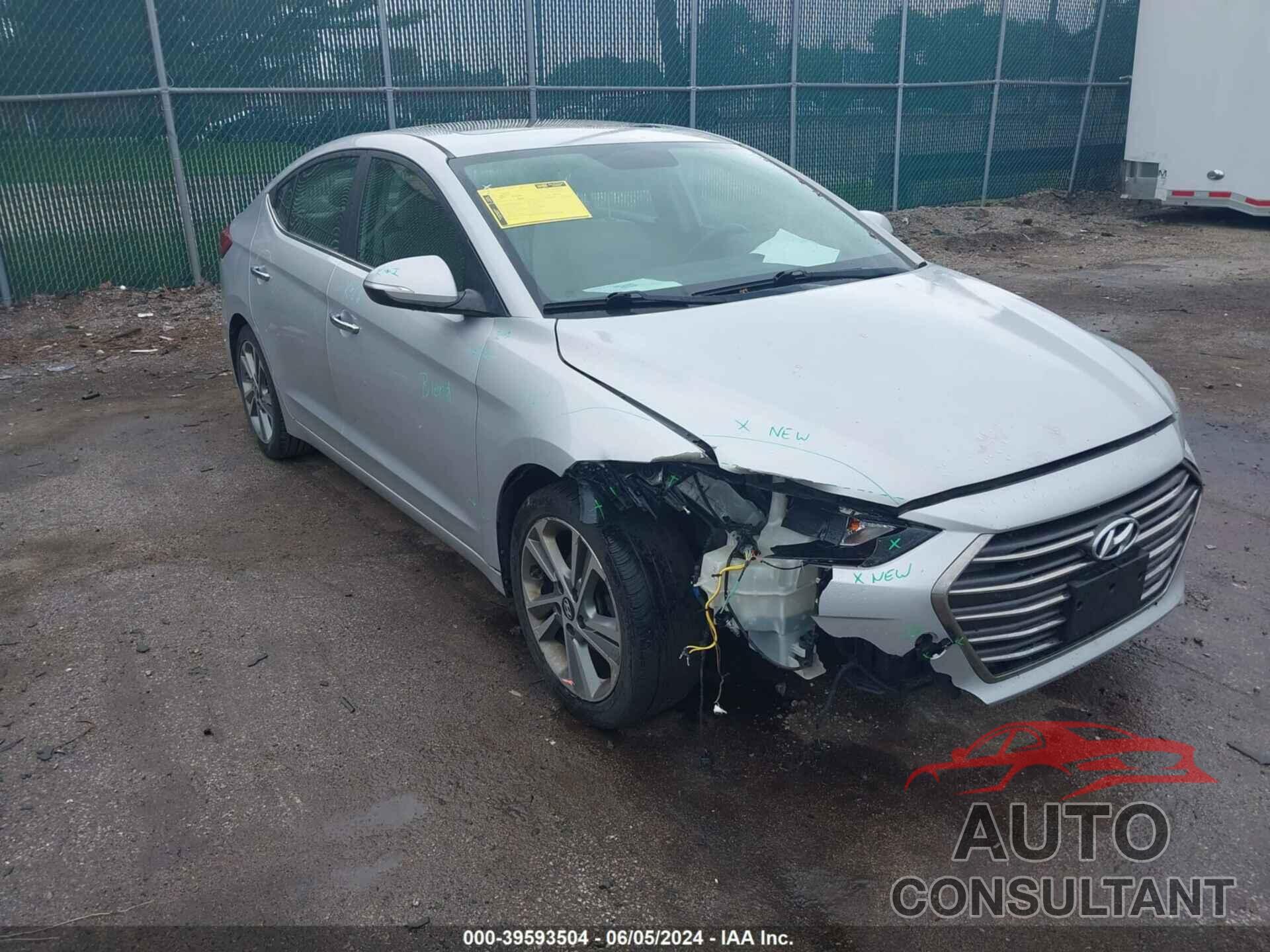 HYUNDAI ELANTRA 2017 - KMHD84LF1HU203593