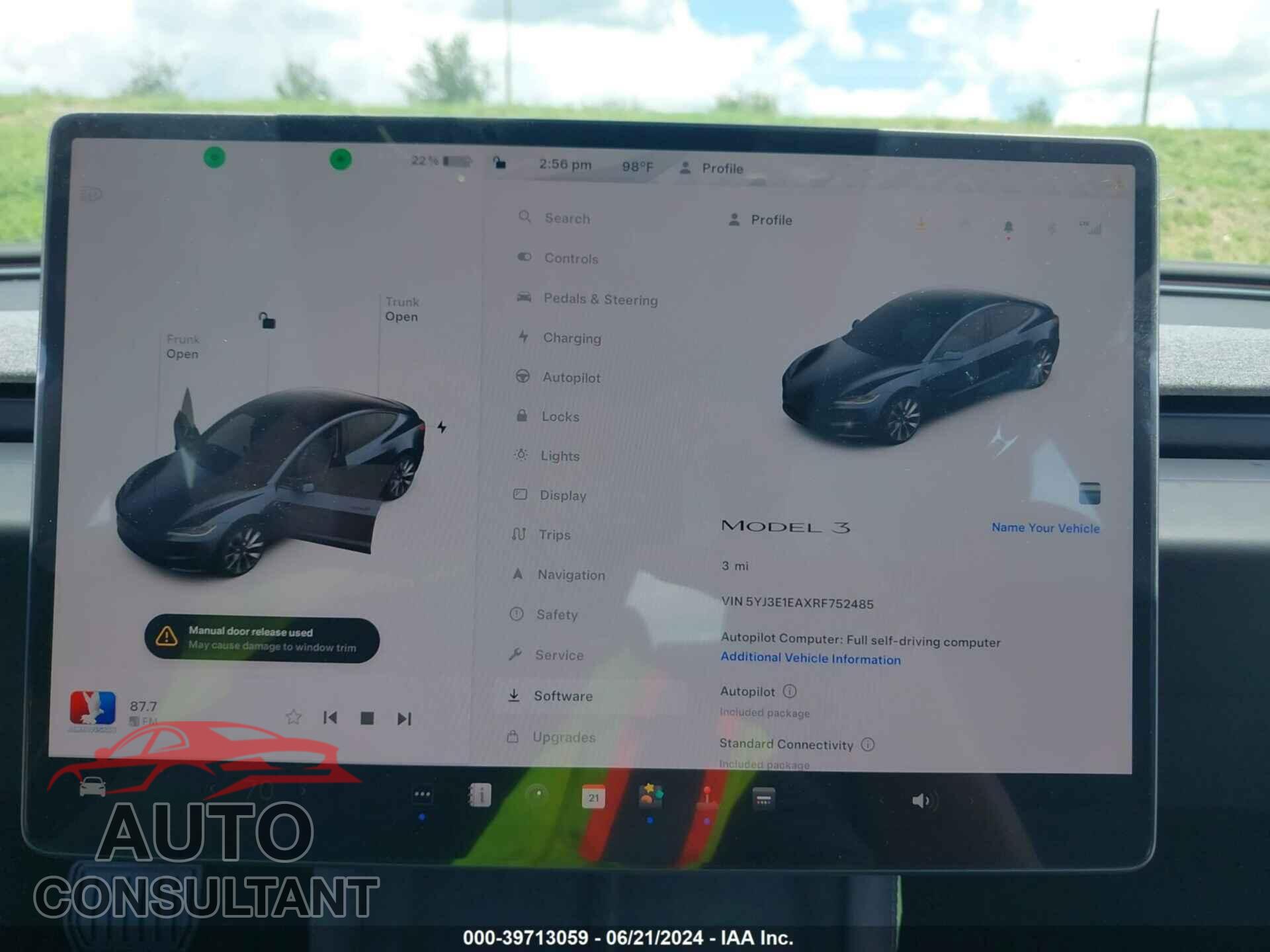 TESLA MODEL 3 2024 - 5YJ3E1EAXRF752485