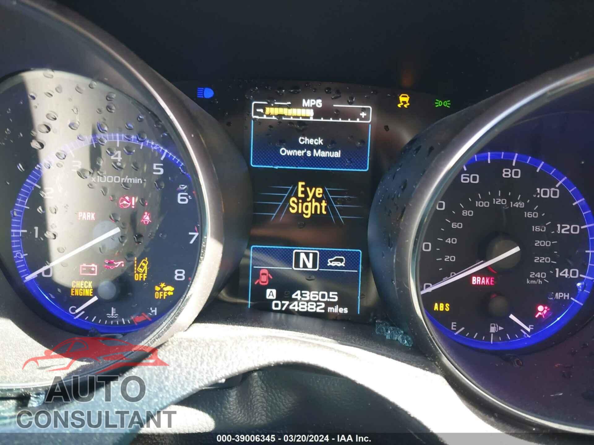 SUBARU OUTBACK 2016 - 4S4BSBNC8G3358131