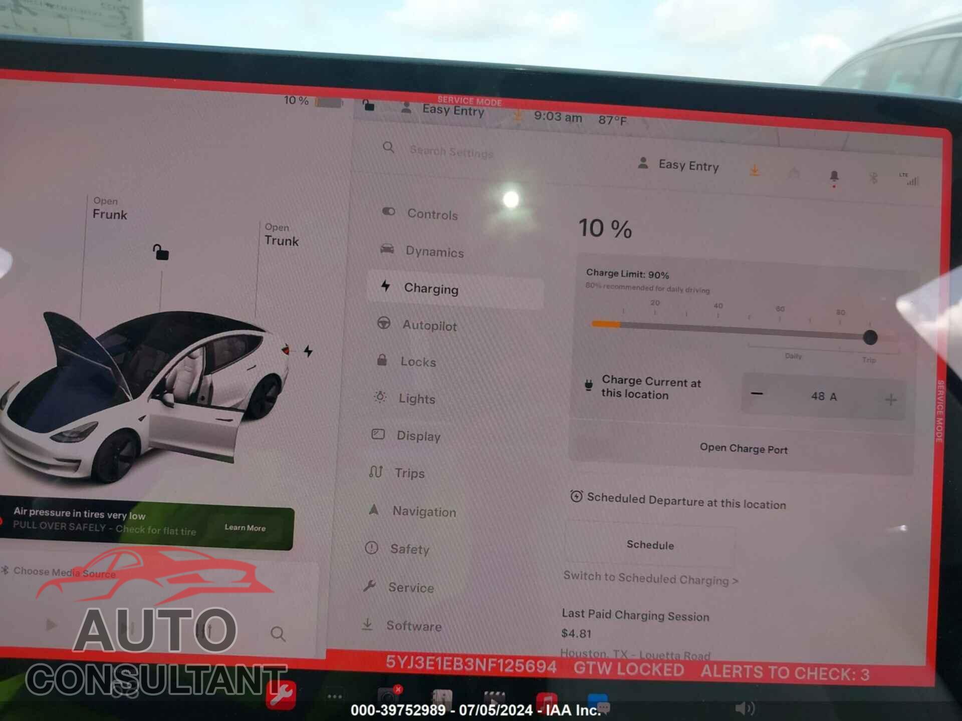 TESLA MODEL 3 2022 - 5YJ3E1EB3NF125694