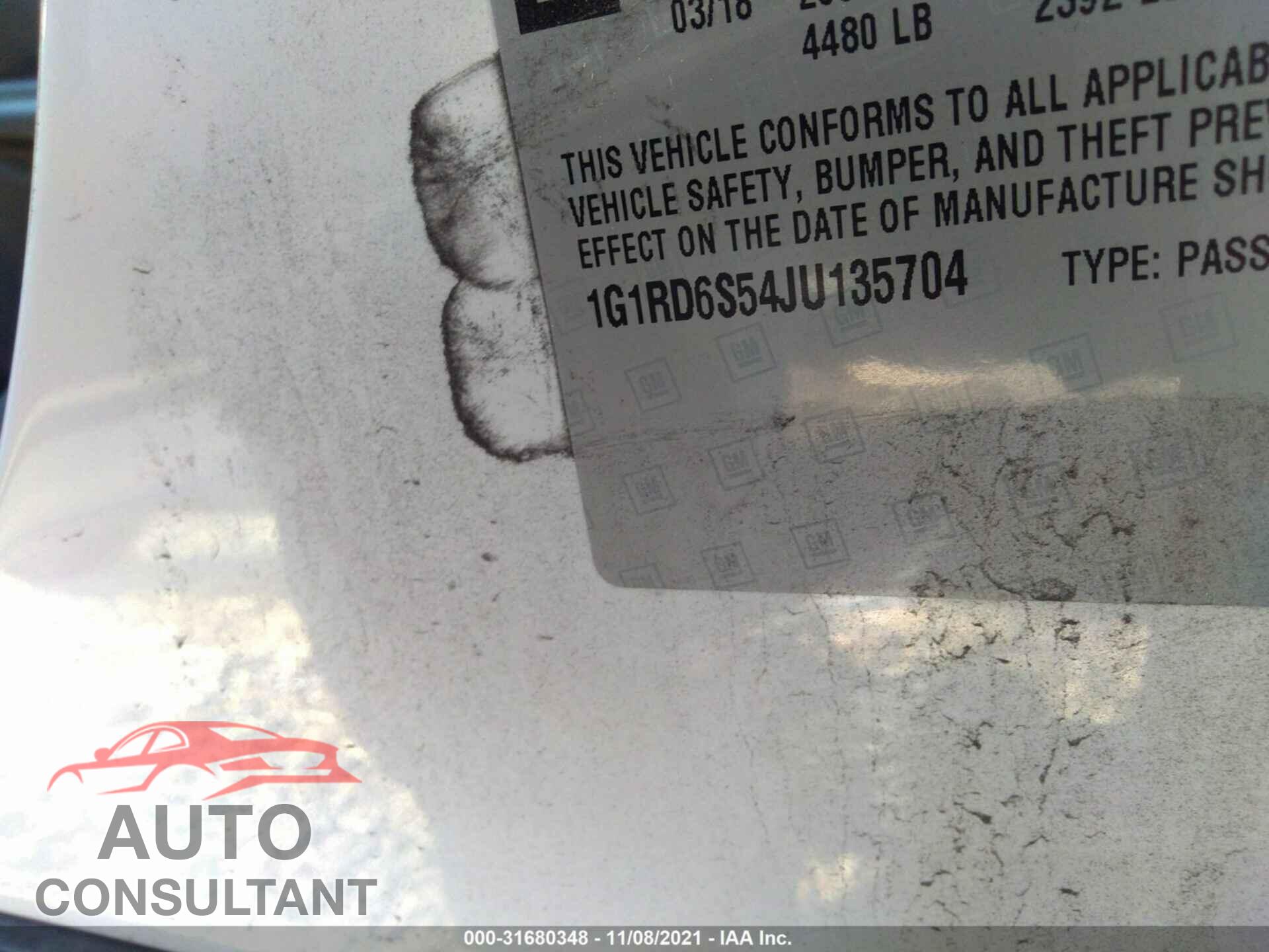 CHEVROLET VOLT 2018 - 1G1RD6S54JU135704