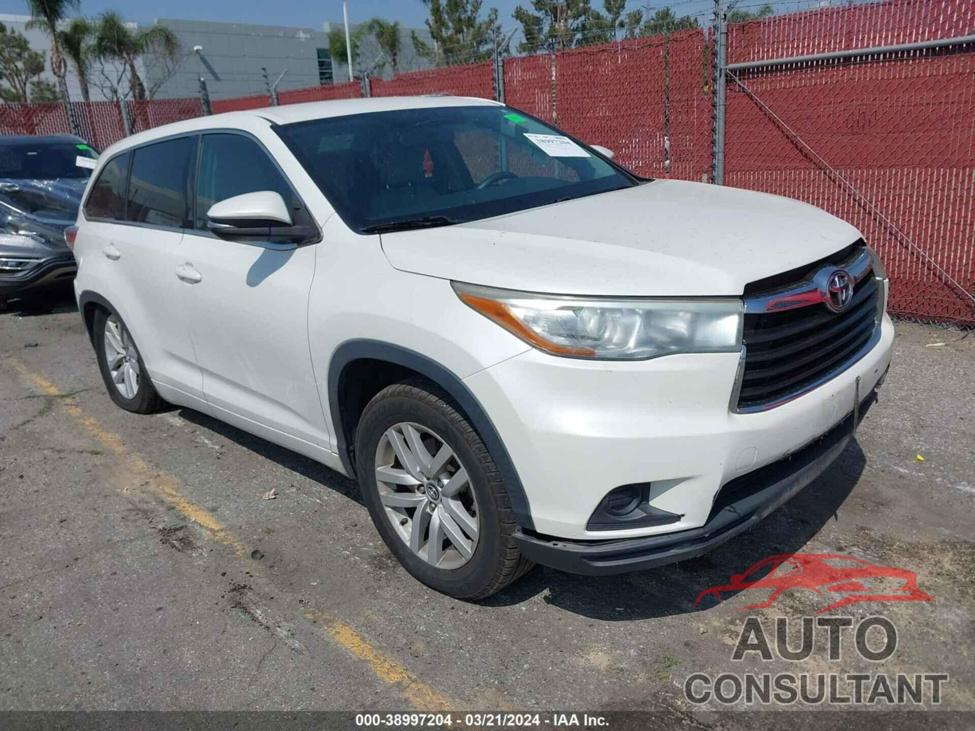 TOYOTA HIGHLANDER 2016 - 5TDZKRFH5GS178254