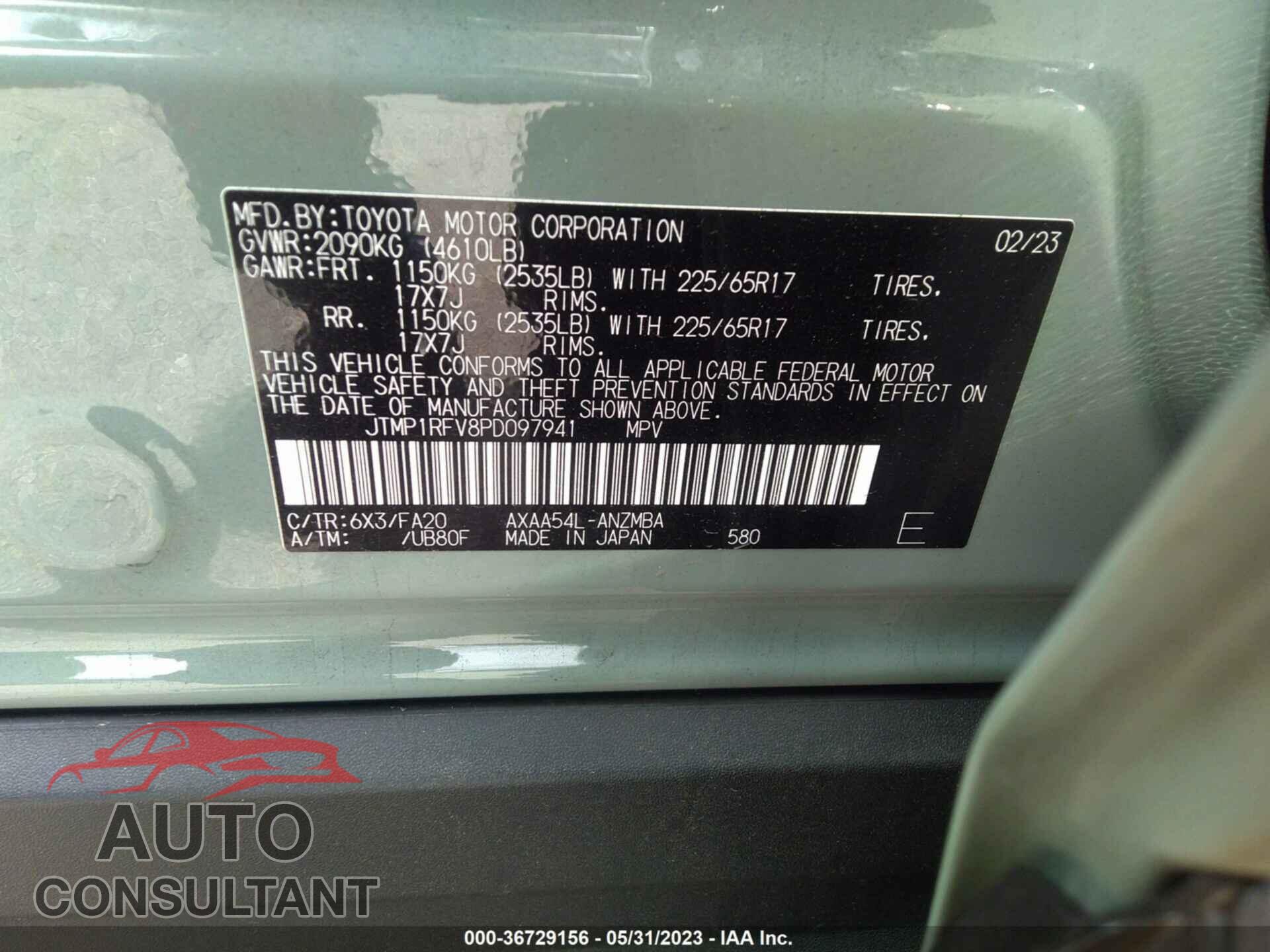 TOYOTA RAV4 2023 - JTMP1RFV8PD097941