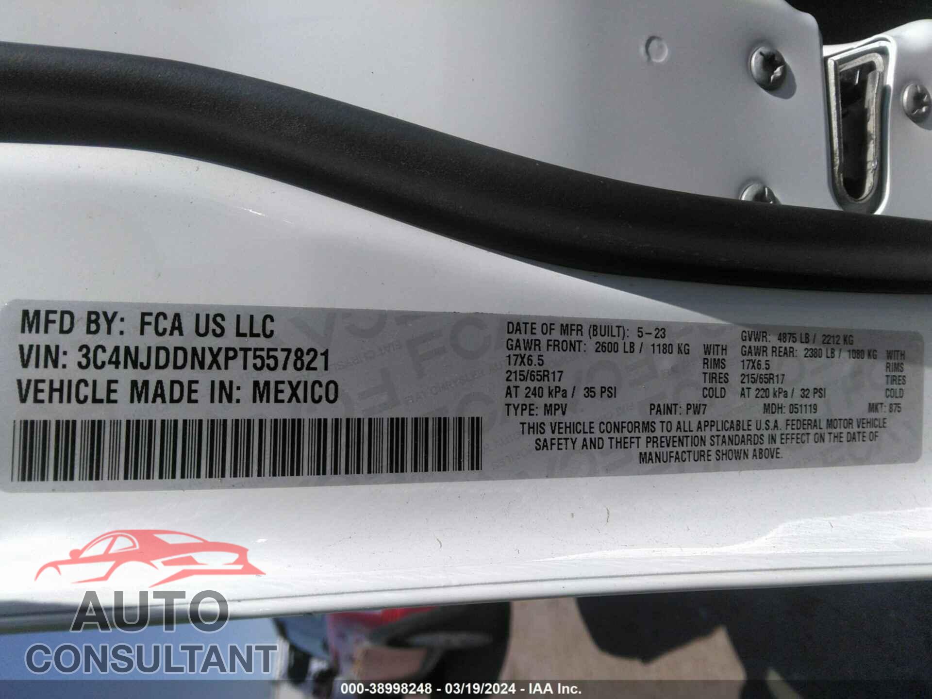 JEEP COMPASS 2023 - 3C4NJDDNXPT557821