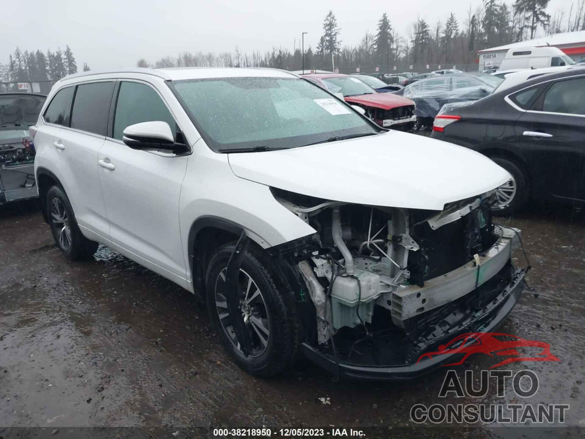 TOYOTA HIGHLANDER 2016 - 5TDJKRFH5GS288346