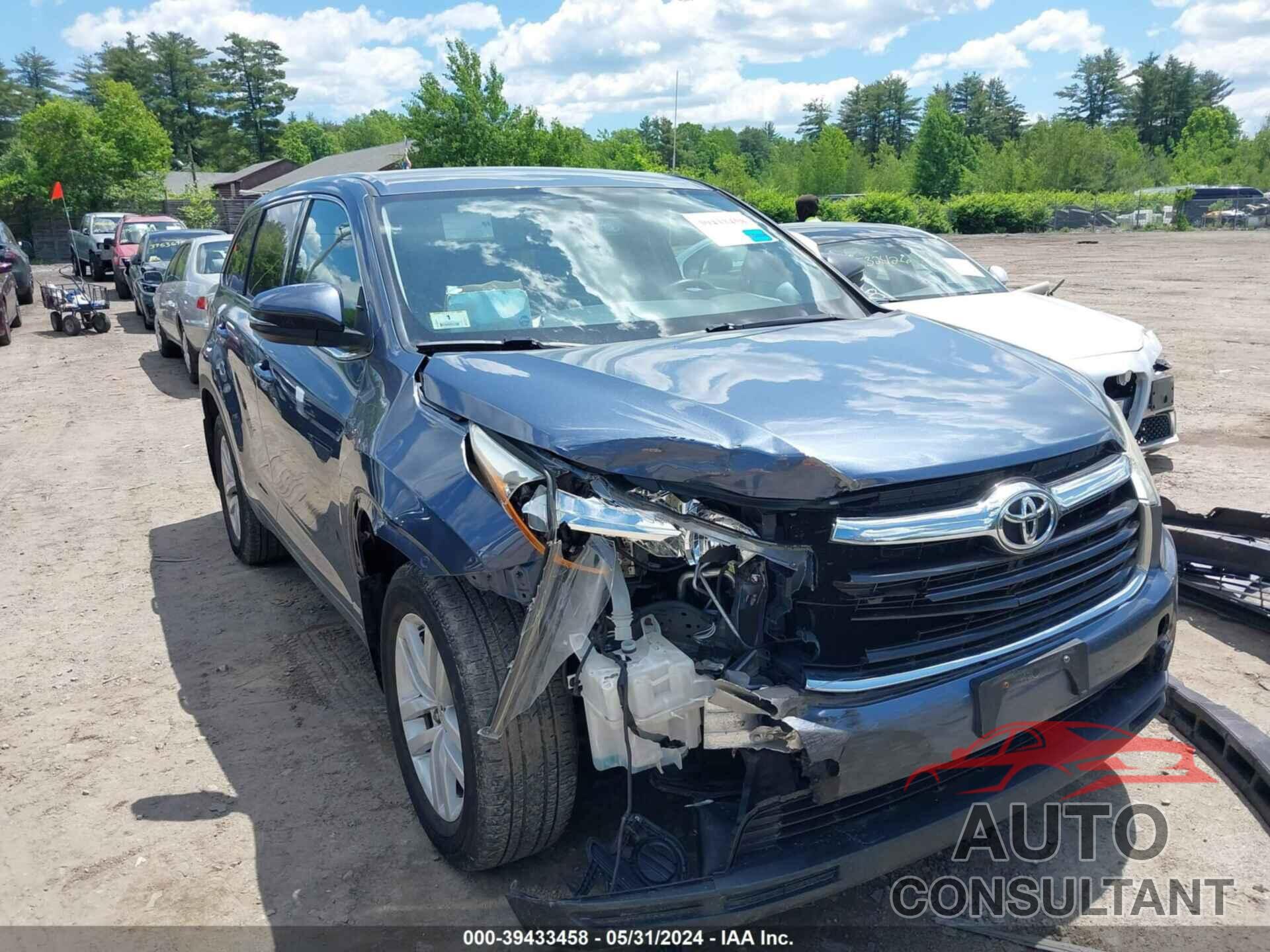 TOYOTA HIGHLANDER 2016 - 5TDBKRFH0GS240581