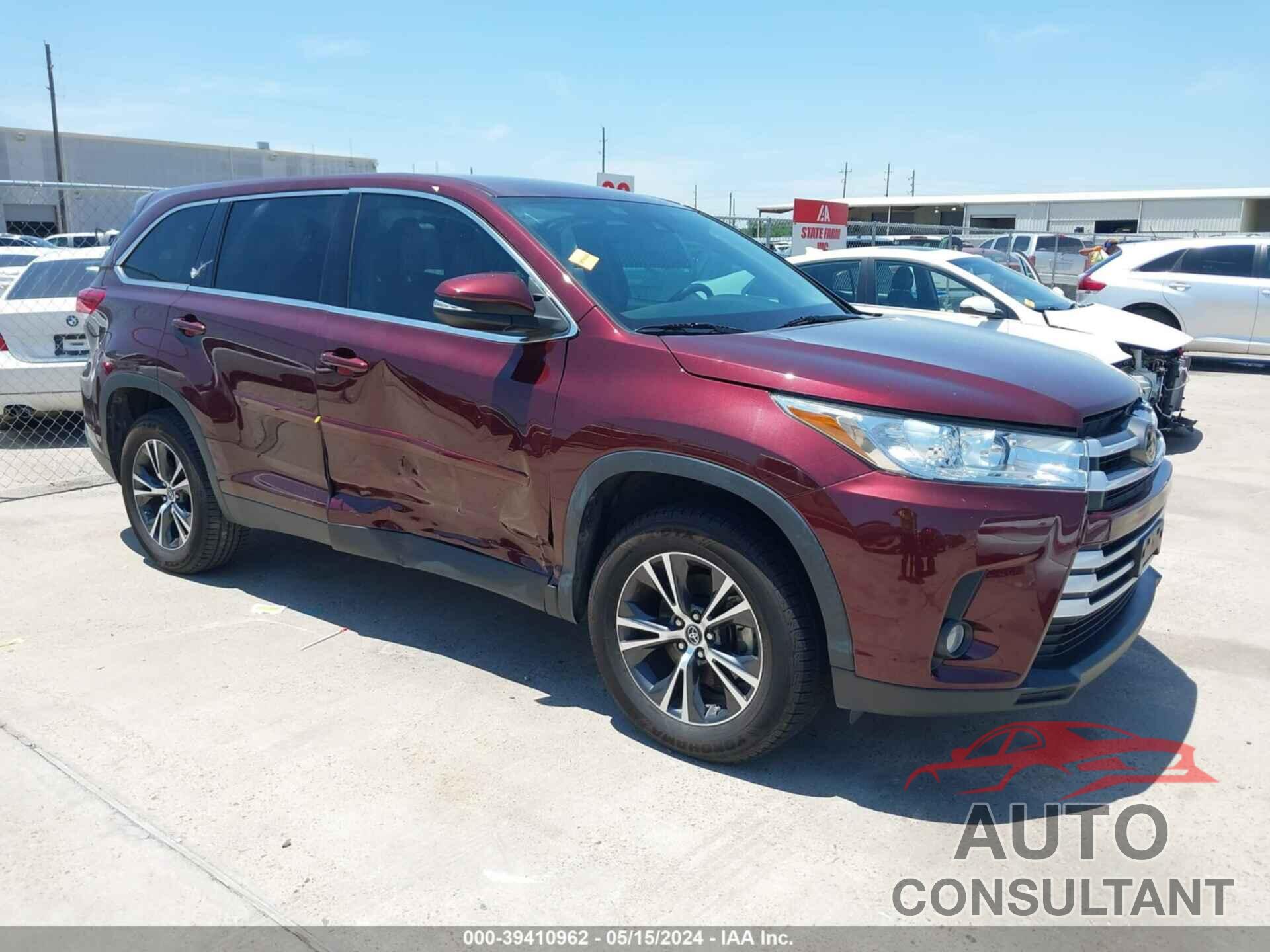 TOYOTA HIGHLANDER 2019 - 5TDZZRFH2KS322394